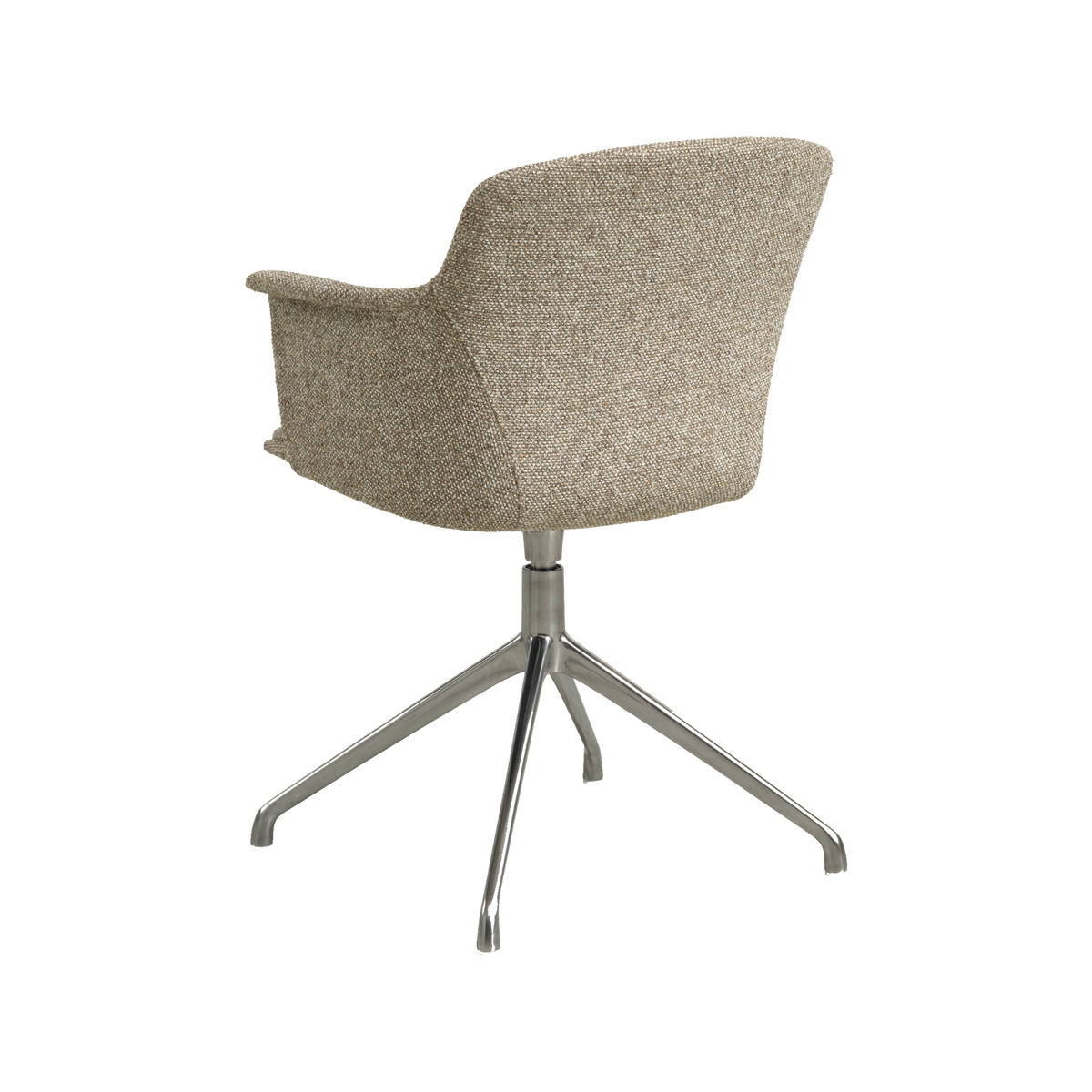Lexpo Mia spisebordsstol i Beige melange stof med drejefod i poleret metal