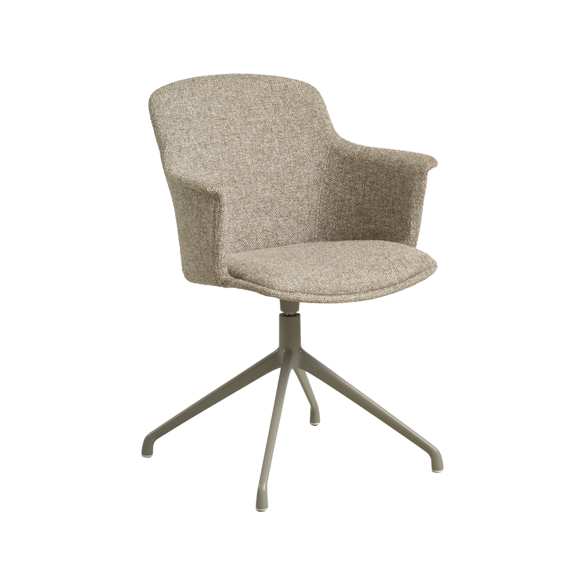 Lexpo Mia spisebordsstol i Beige melange stof med drejefod i stone