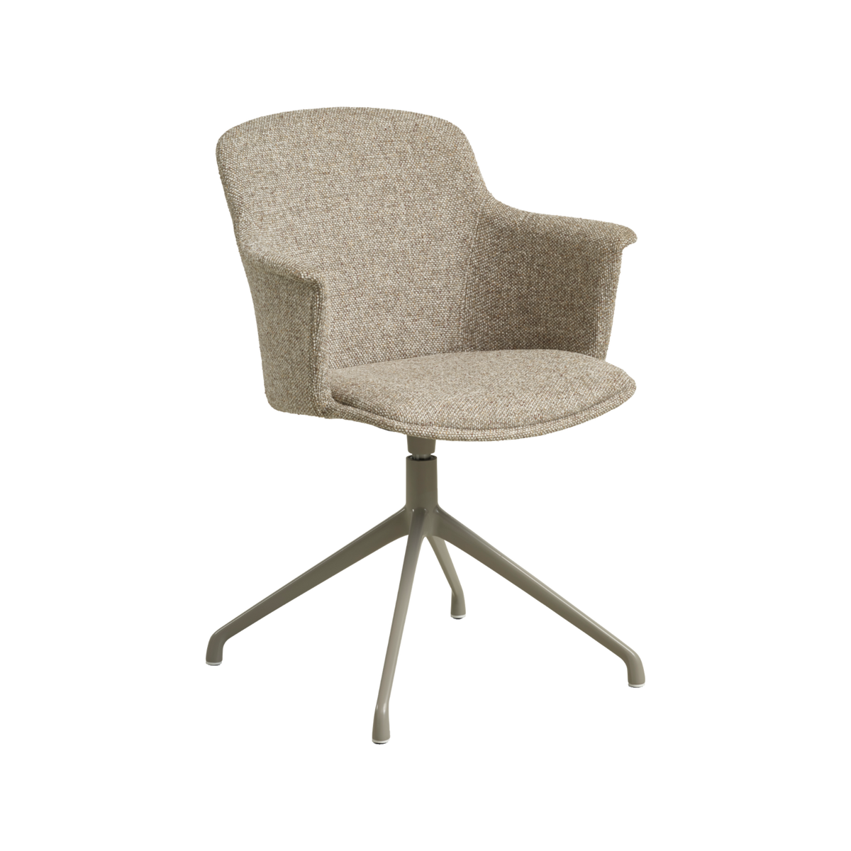 Lexpo Mia spisebordsstol i Beige melange stof med drejefod i stone