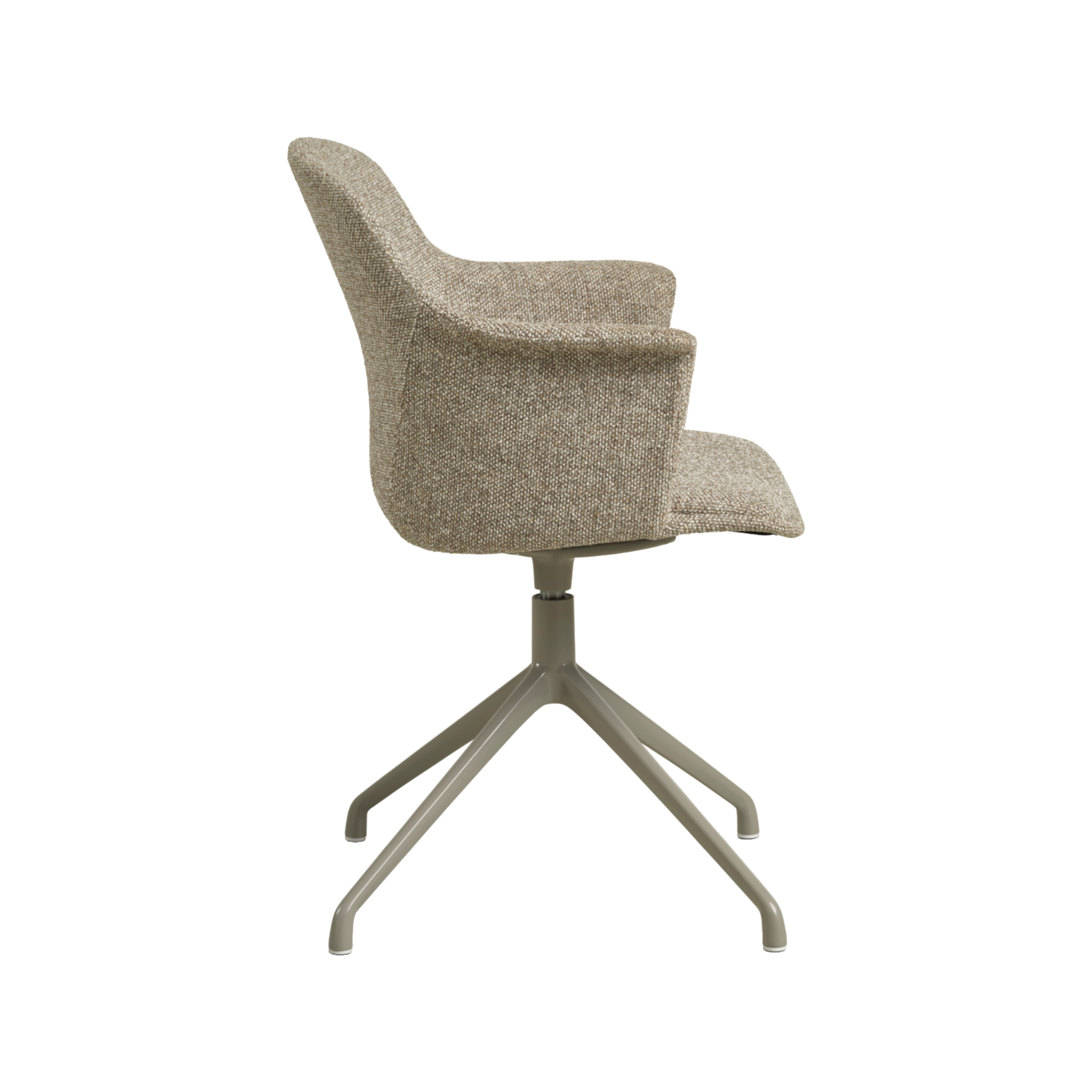 Lexpo Mia spisebordsstol i Beige melange stof med drejefod i stone