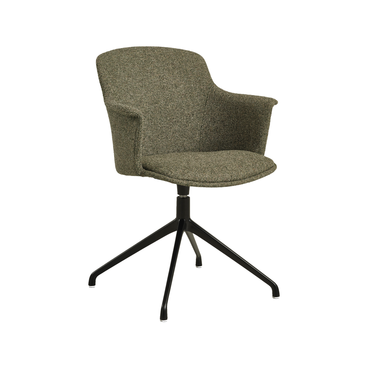 Lexpo Mia spisebordsstol i Winter Moss Green stof med sort drejefod