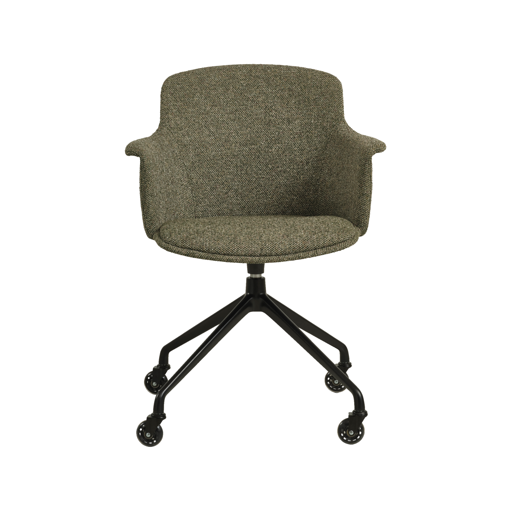 Lexpo Mia spisebordsstol i Winter Moss Green stof med sort fod med hjul