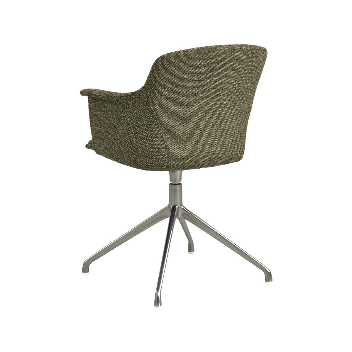 Lexpo Mia spisebordsstol i Winter Moss Green stof med drejefod i poleret metal