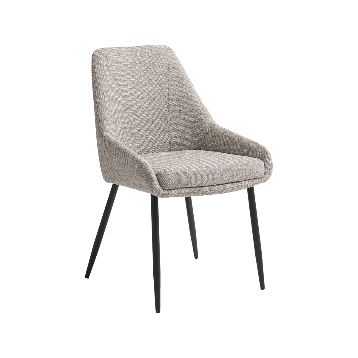 Lexpo Mike spisebordsstol i Serenity stof Beige med sort metalstel