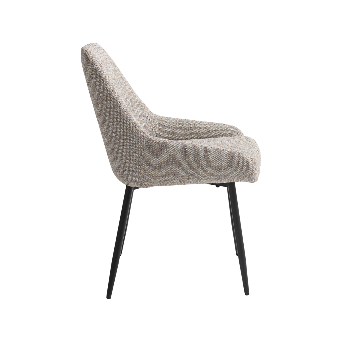 Lexpo Mike spisebordsstol i Serenity stof Beige med sort metalstel
