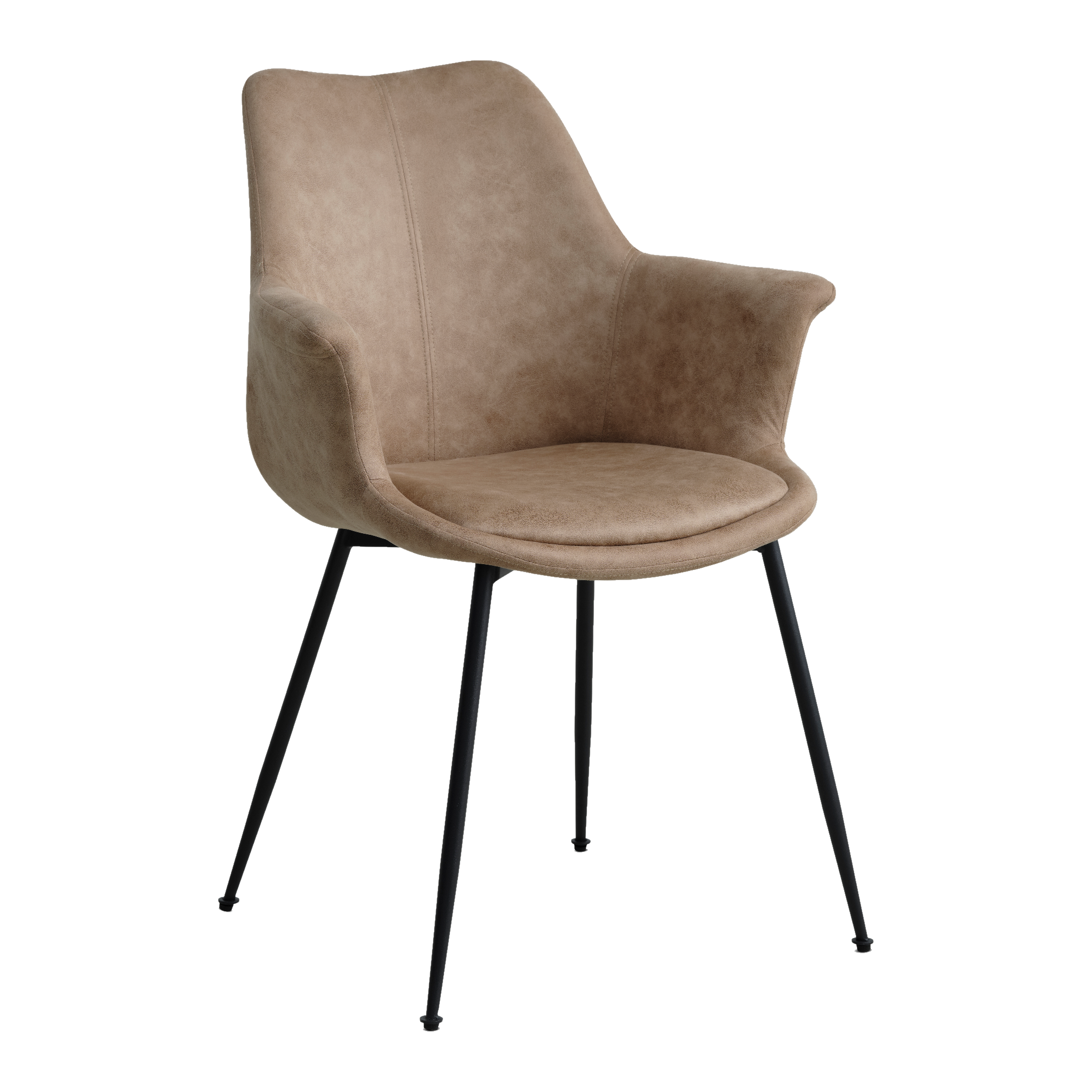 Lexpo Nadia spisebordsstol i UF stof Beige med sort metalstel