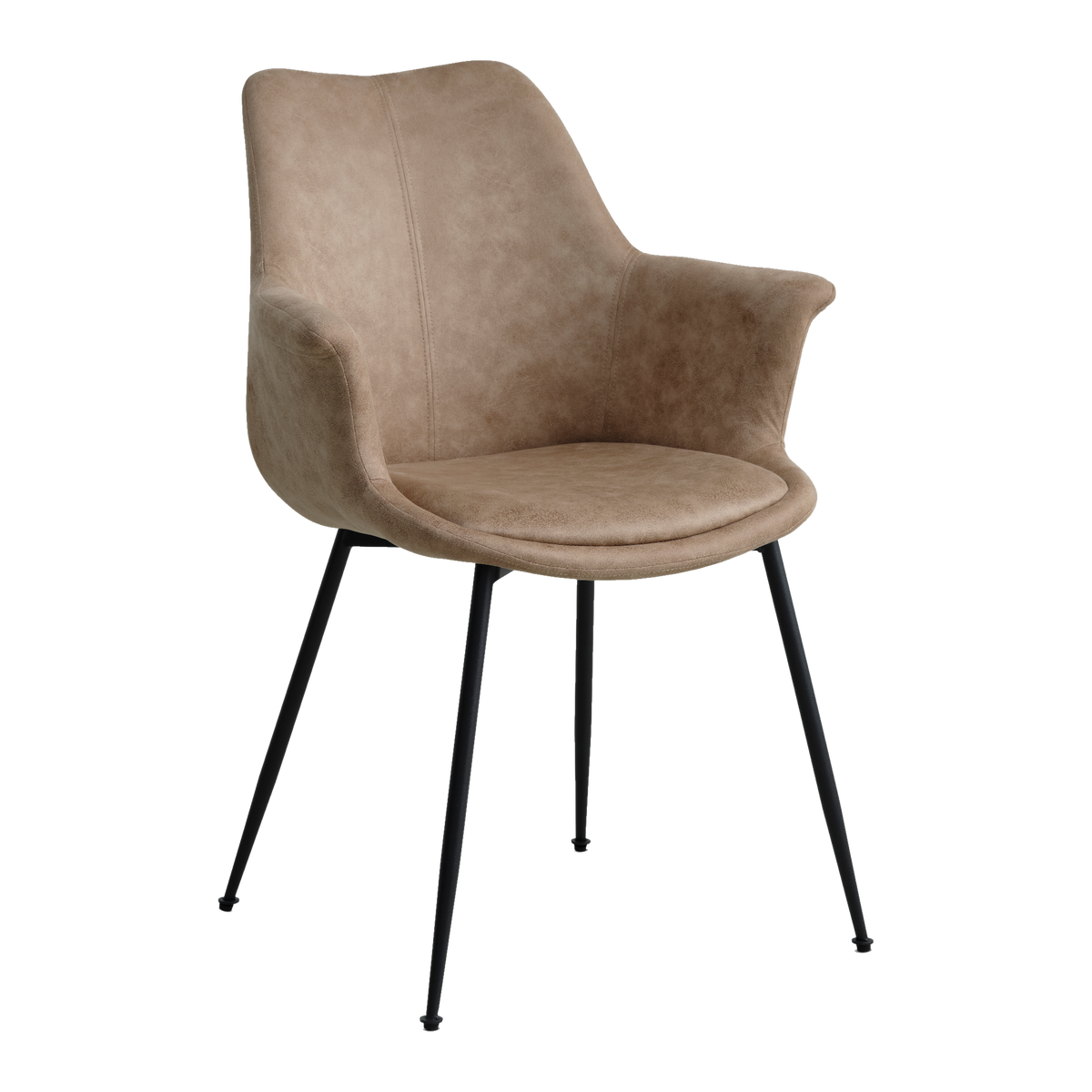 Lexpo Nadia spisebordsstol i UF stof Beige med sort metalstel
