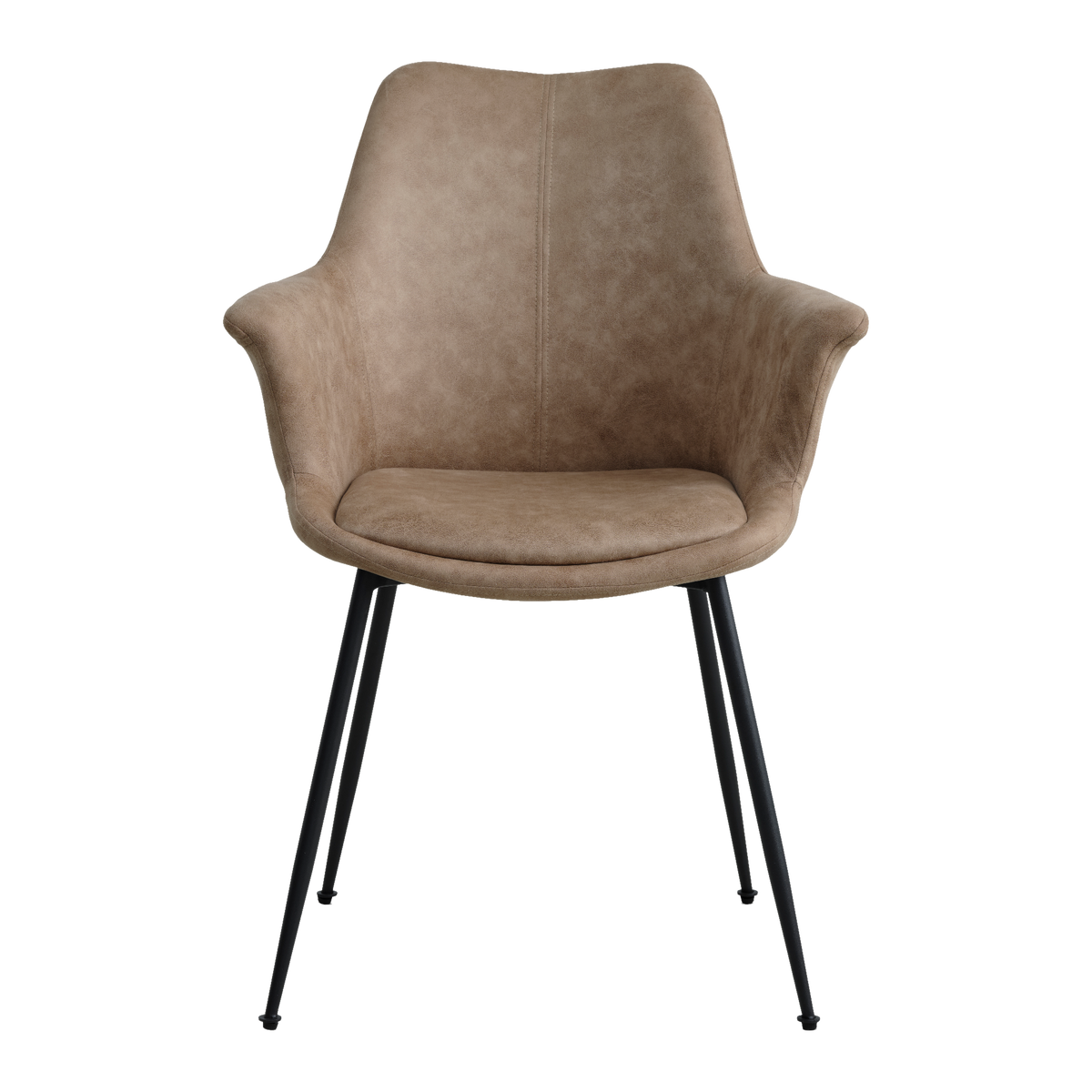 Lexpo Nadia spisebordsstol i UF stof Beige med sort metalstel
