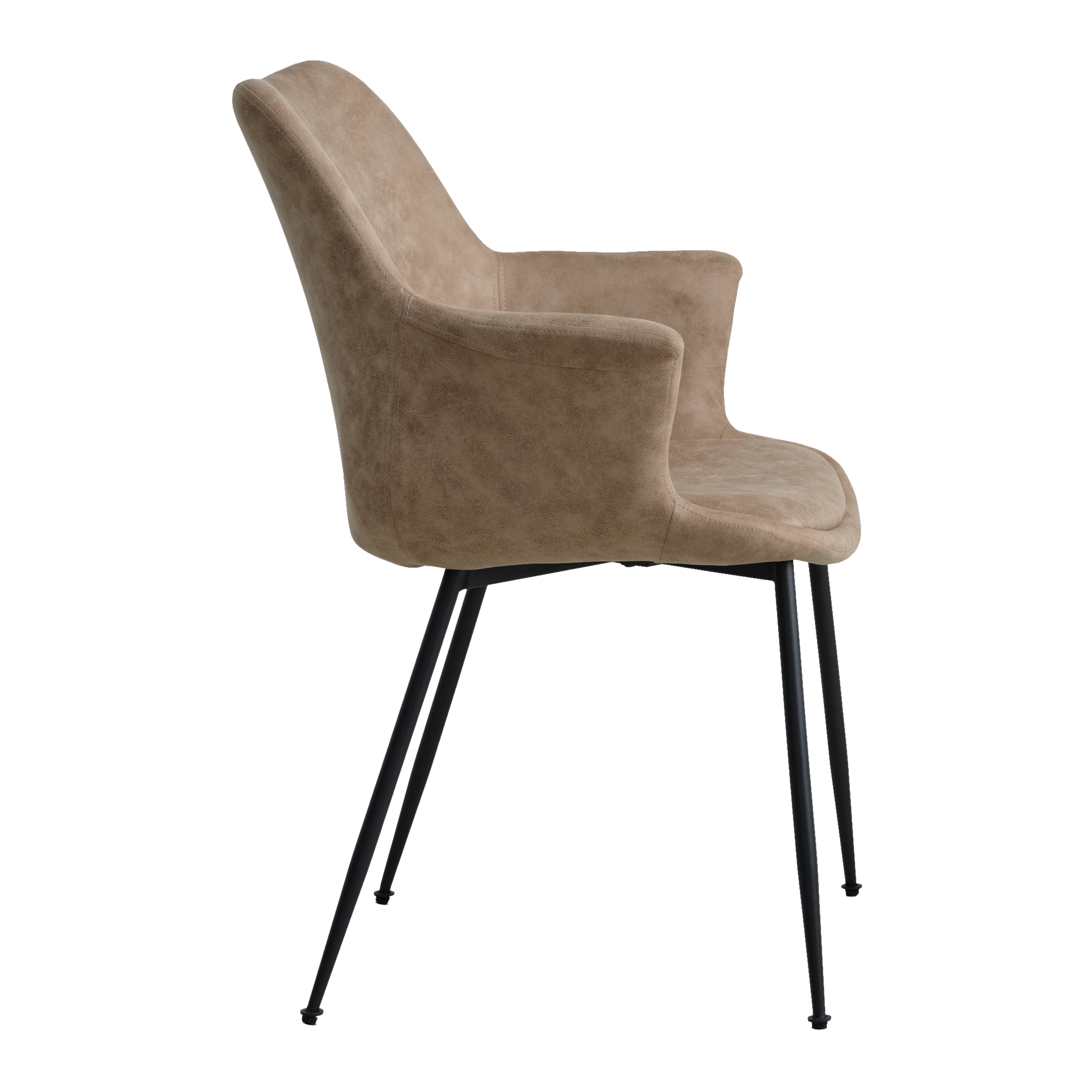 Lexpo Nadia spisebordsstol i UF stof Beige med sort metalstel