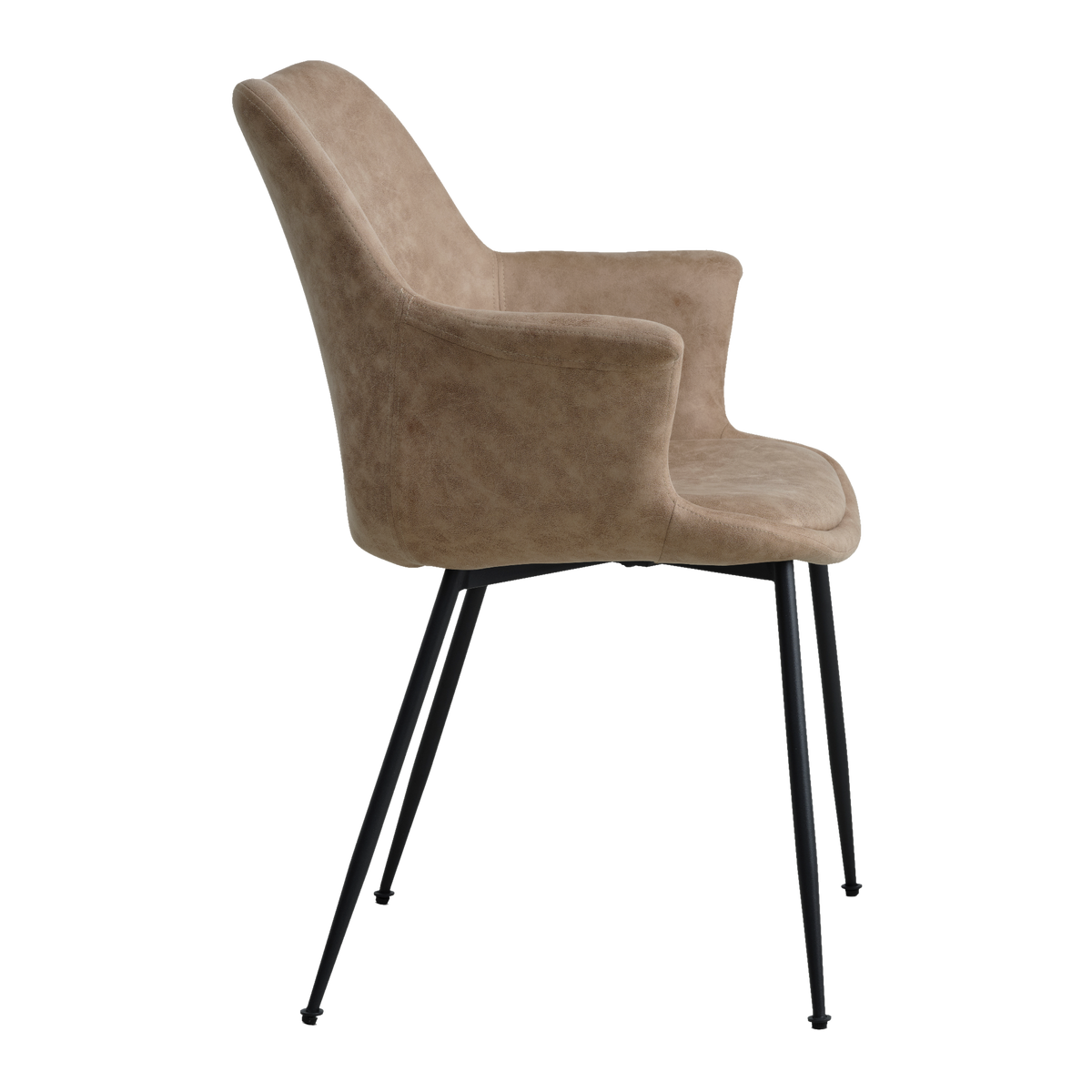 Lexpo Nadia spisebordsstol i UF stof Beige med sort metalstel