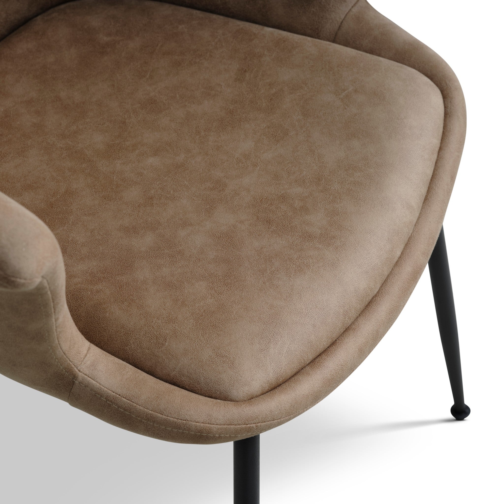 Lexpo Nadia spisebordsstol i UF stof Beige med sort metalstel