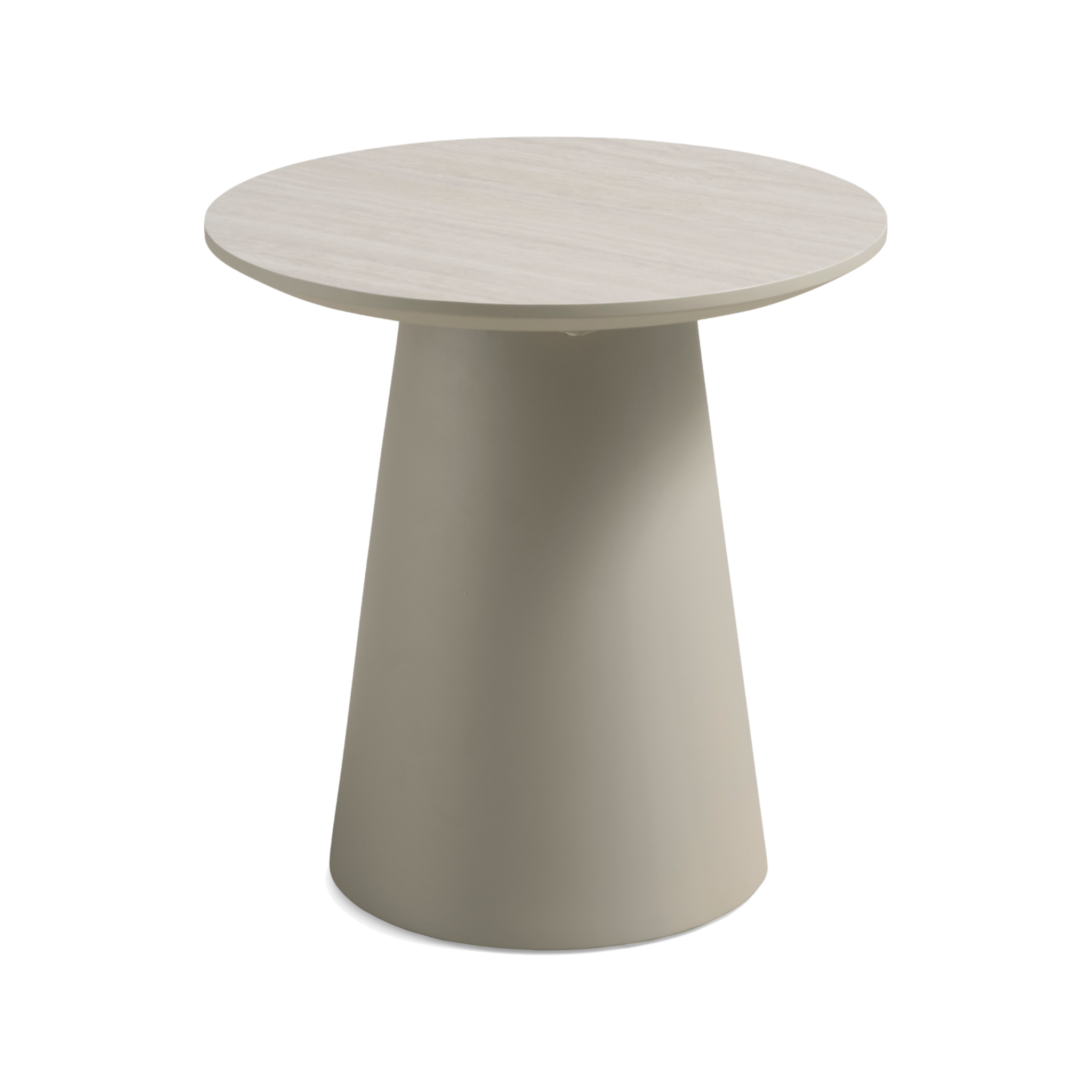 Lexpo Paros sofabord Ø50 cm i travertin-look HPL med beige fod
