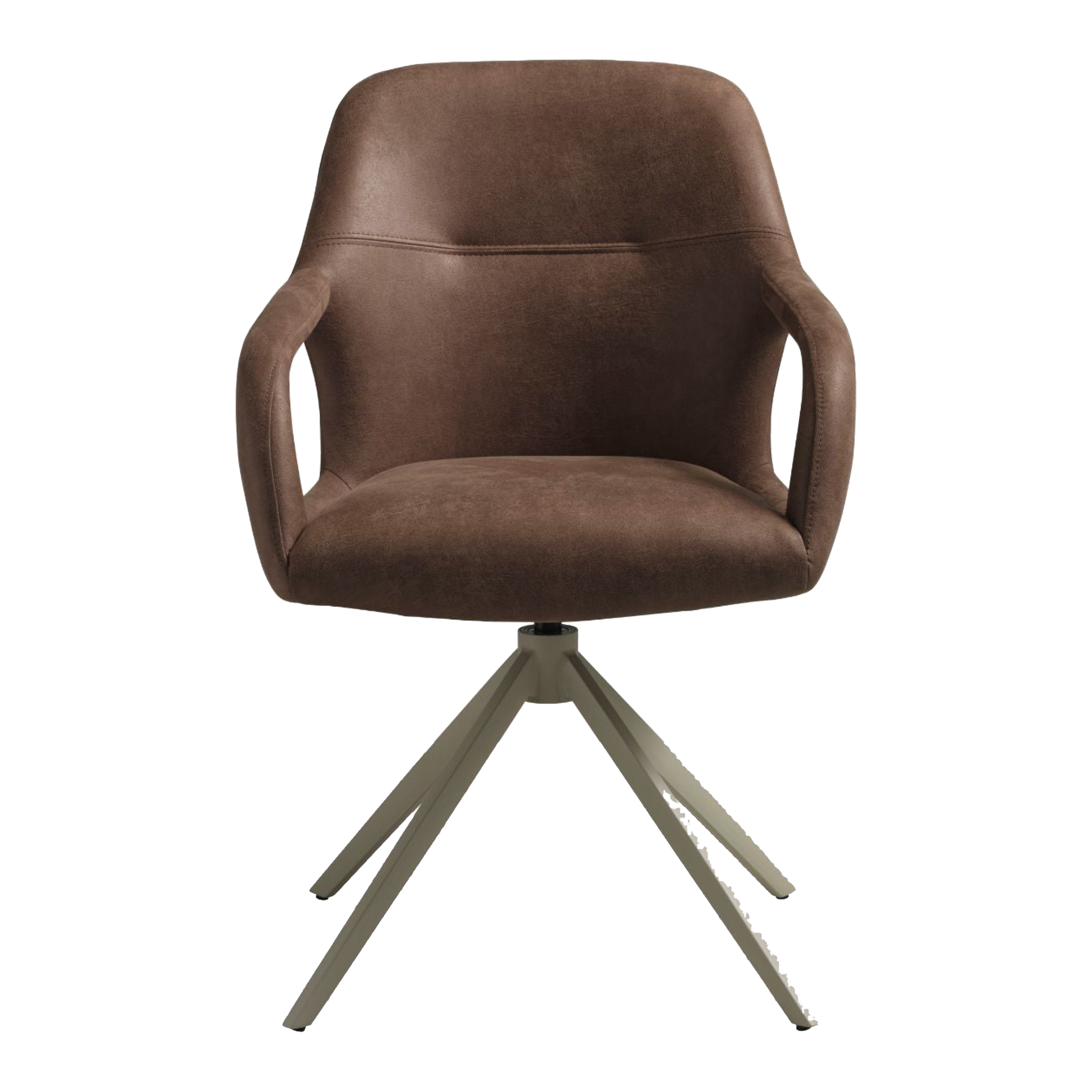 Lexpo Rose spisebordsstol i Bull microfiberlæder Almond med drejefod i beige