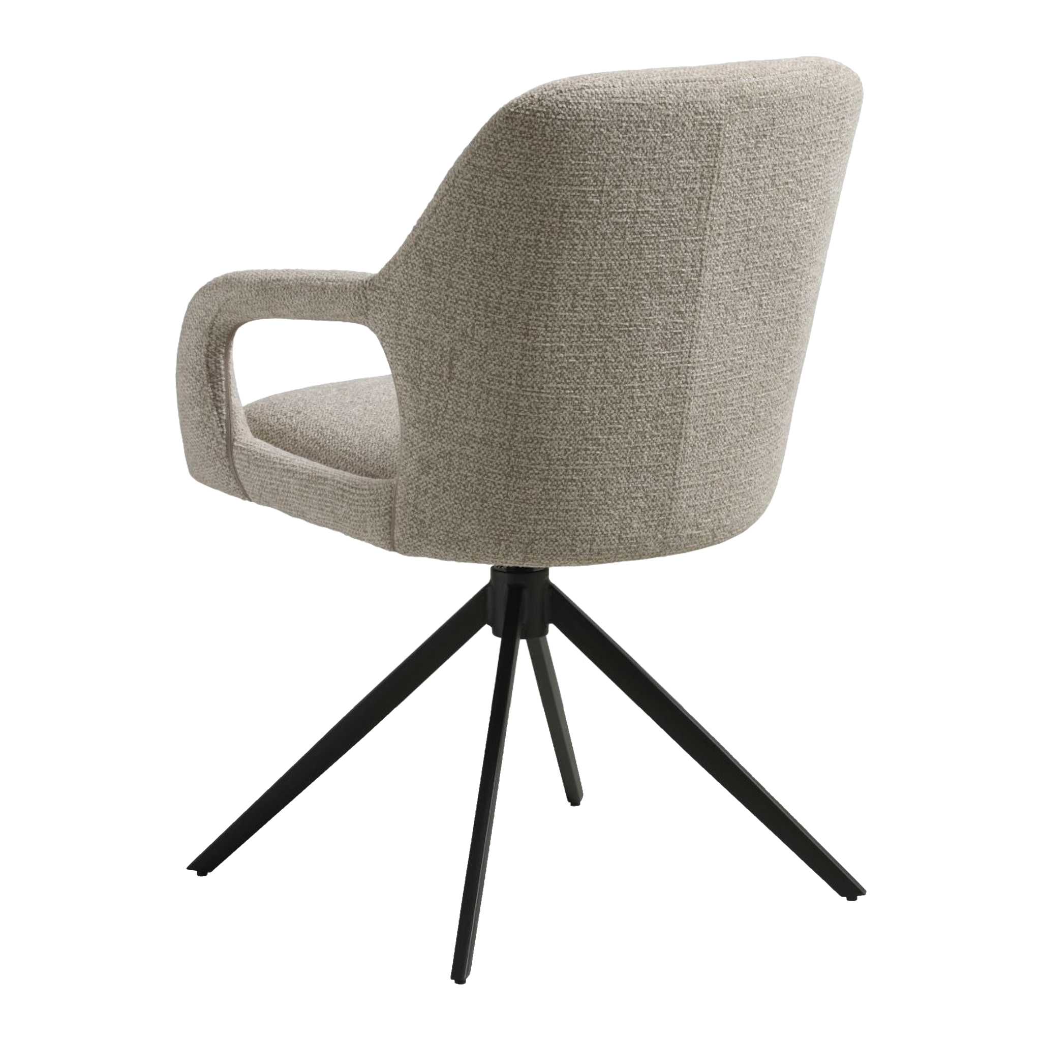 Lexpo Rose spisebordsstol i Milan stof Beige med drejefod i sort metal