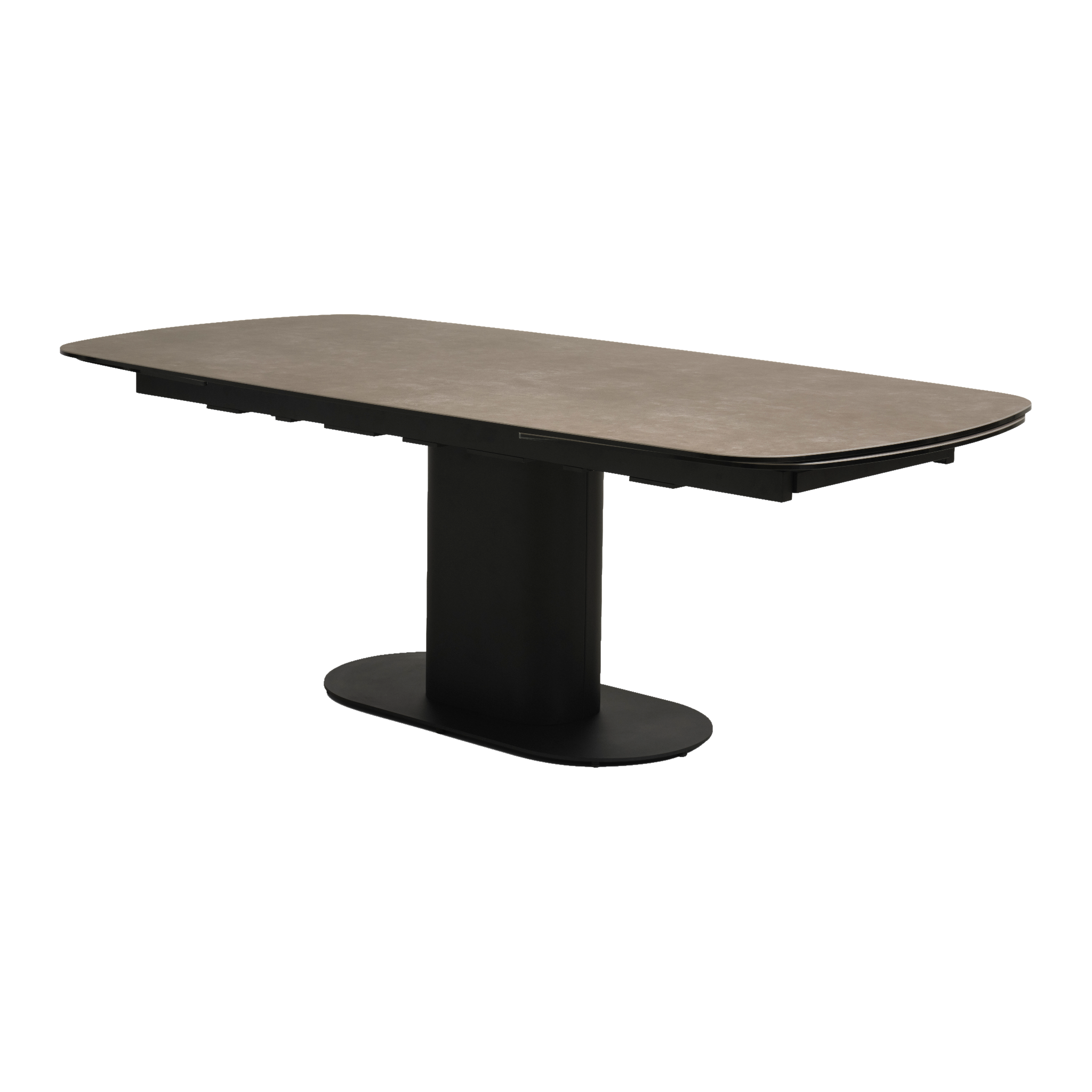 Lexpo Santee spisebord i warm grey keramik med stel i sort metal