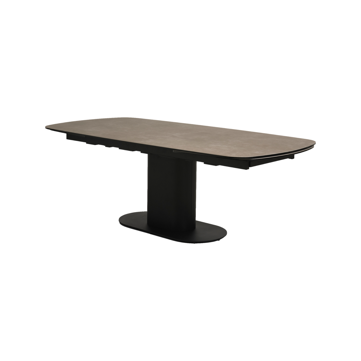 Lexpo Santee spisebord i warm grey keramik med stel i sort metal