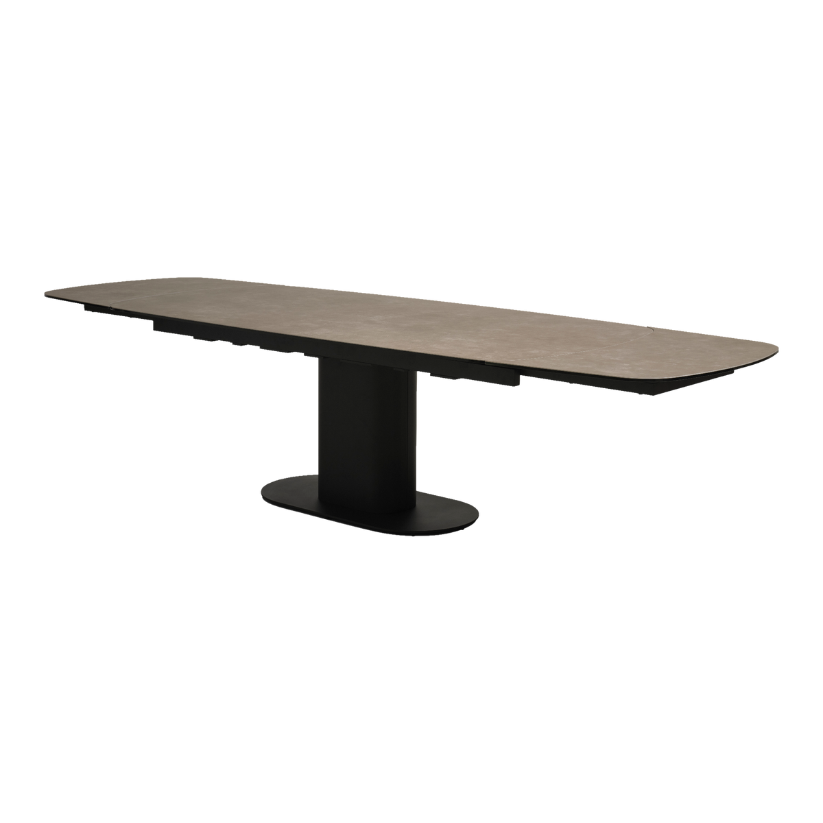 Lexpo Santee spisebord i warm grey keramik med stel i sort metal