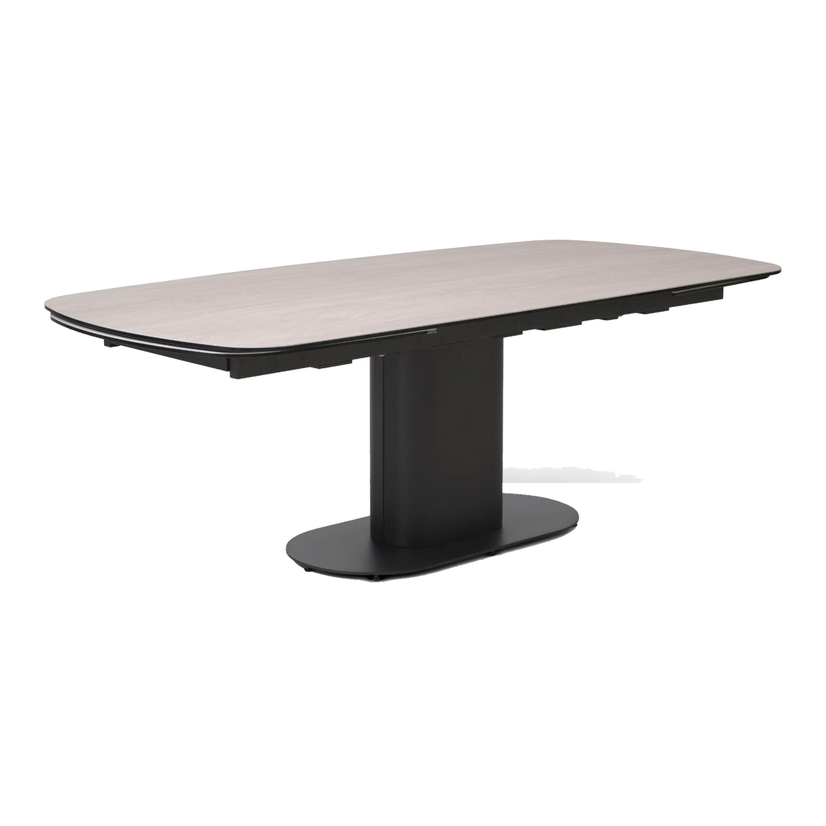 Lexpo Santee spisebord i travertin keramik med stel i anodic brown metal