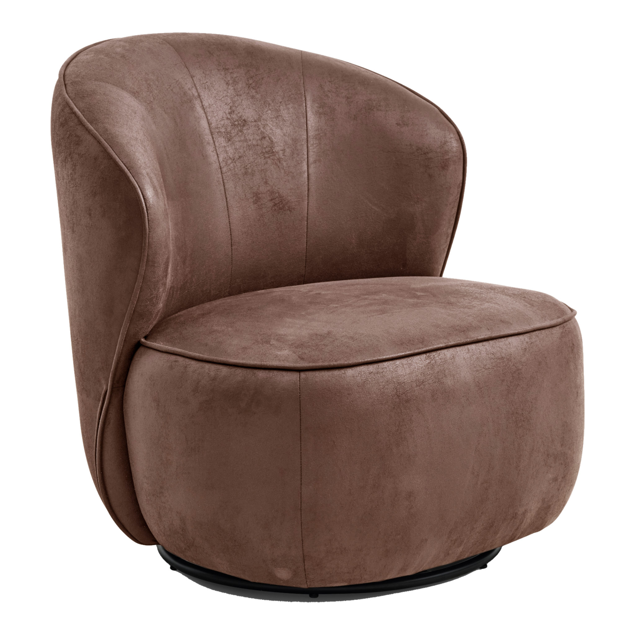 Lexpo Theo loungestol i Bull microfiberlæder Almond med drejefod