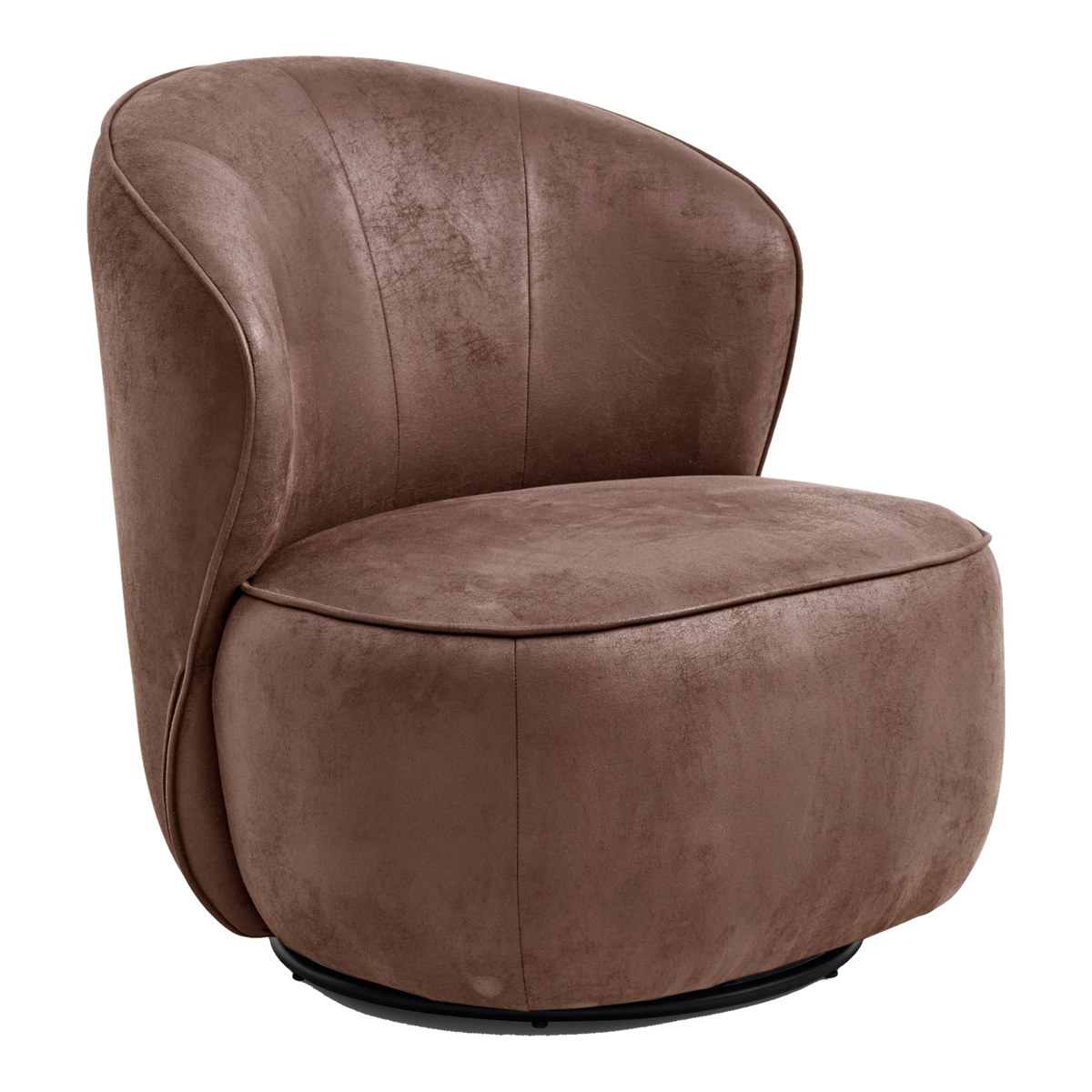 Lexpo Theo loungestol i Bull microfiberlæder Almond med drejefod