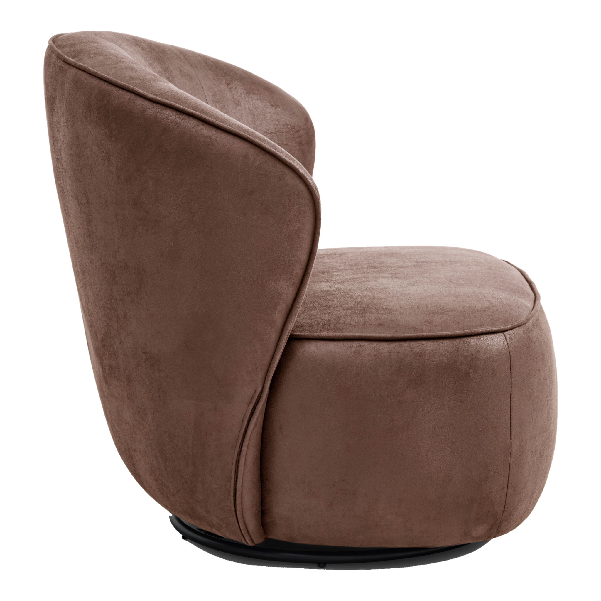 Lexpo Theo loungestol i Bull microfiberlæder Almond set fra siden