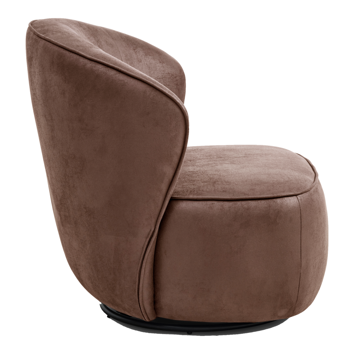 Lexpo Theo loungestol i Bull microfiberlæder Almond set fra siden