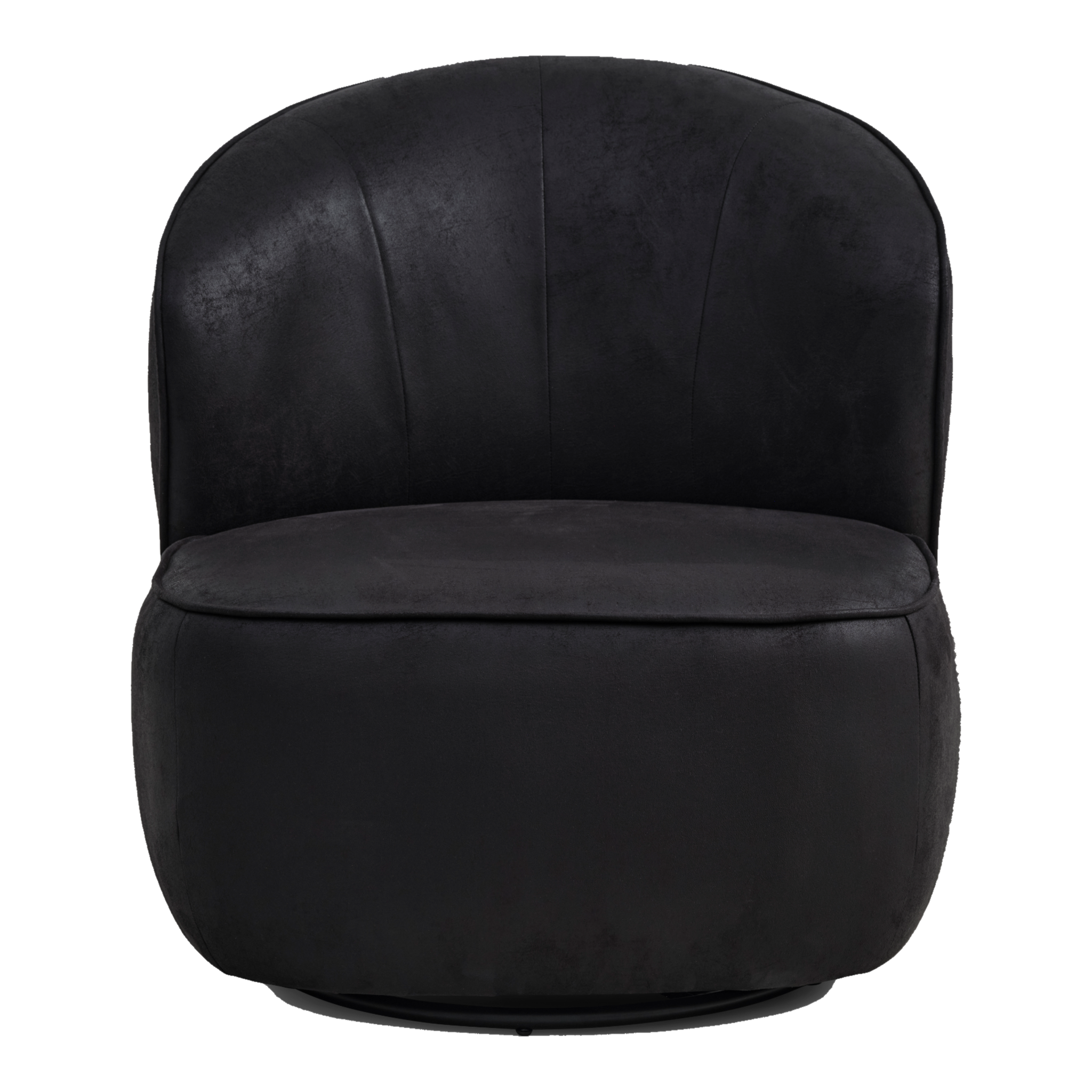Lexpo Theo loungestol i Bull microfiberlæder Onyx Black set forfra