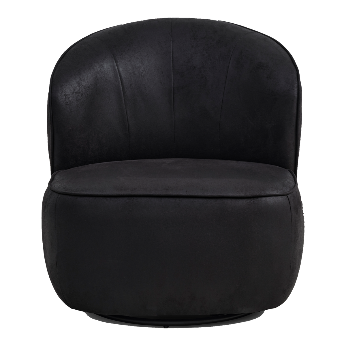 Lexpo Theo loungestol i Bull microfiberlæder Onyx Black set forfra