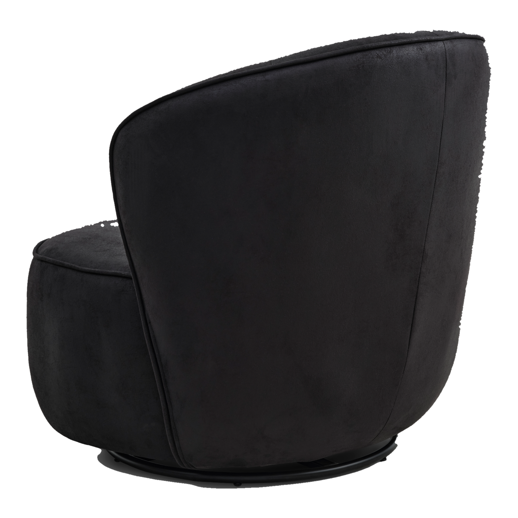 Lexpo Theo loungestol i Bull microfiberlæder Onyx Black set bagfra