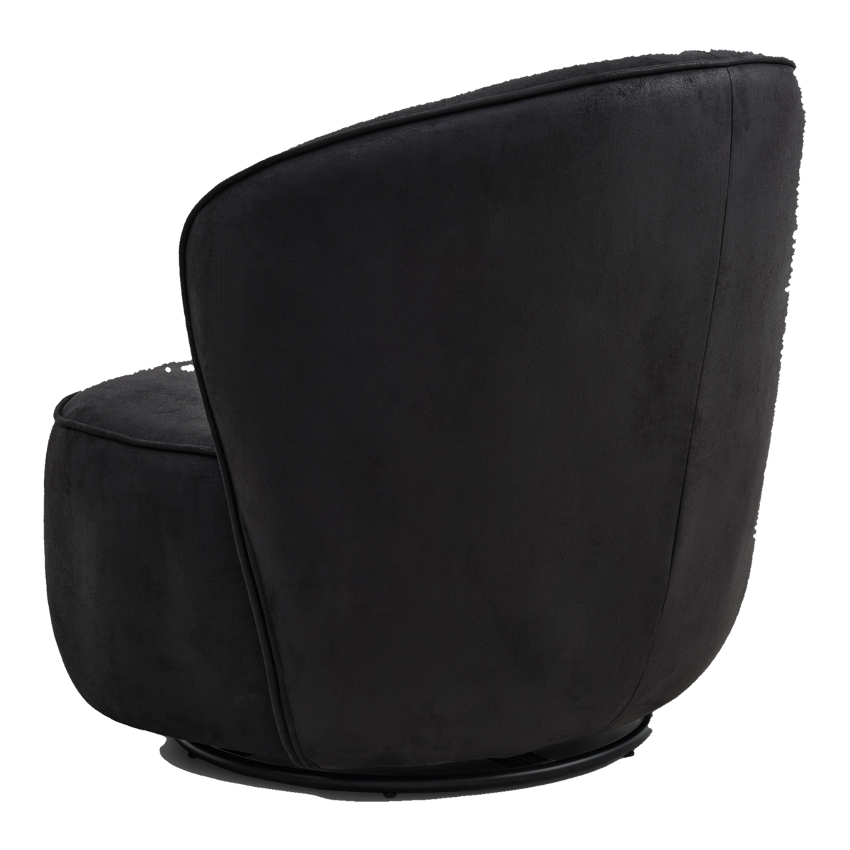 Lexpo Theo loungestol i Bull microfiberlæder Onyx Black set bagfra