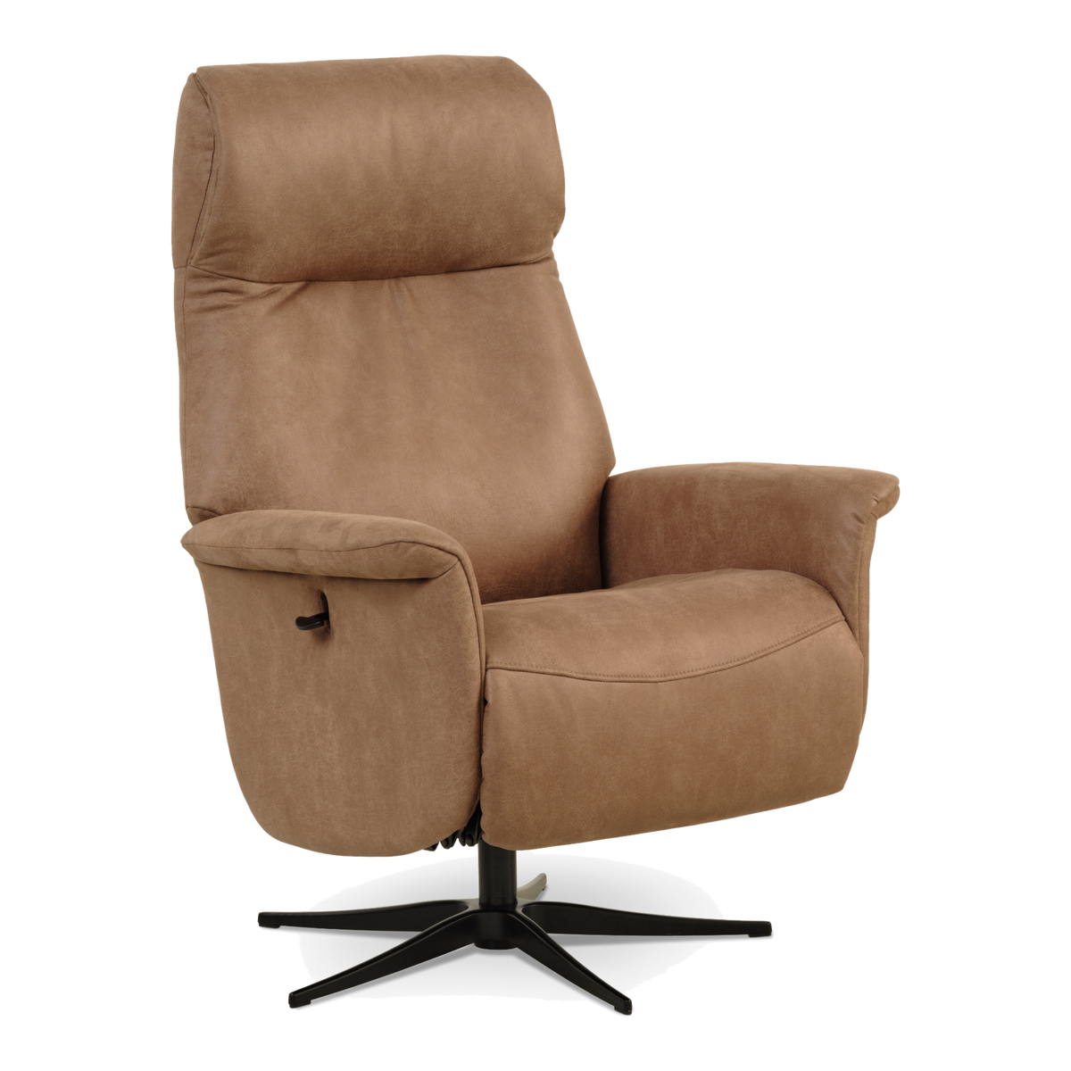 Lexpo Tristan lænestol med recliner og manuel justering i almond bull microfiberlæder