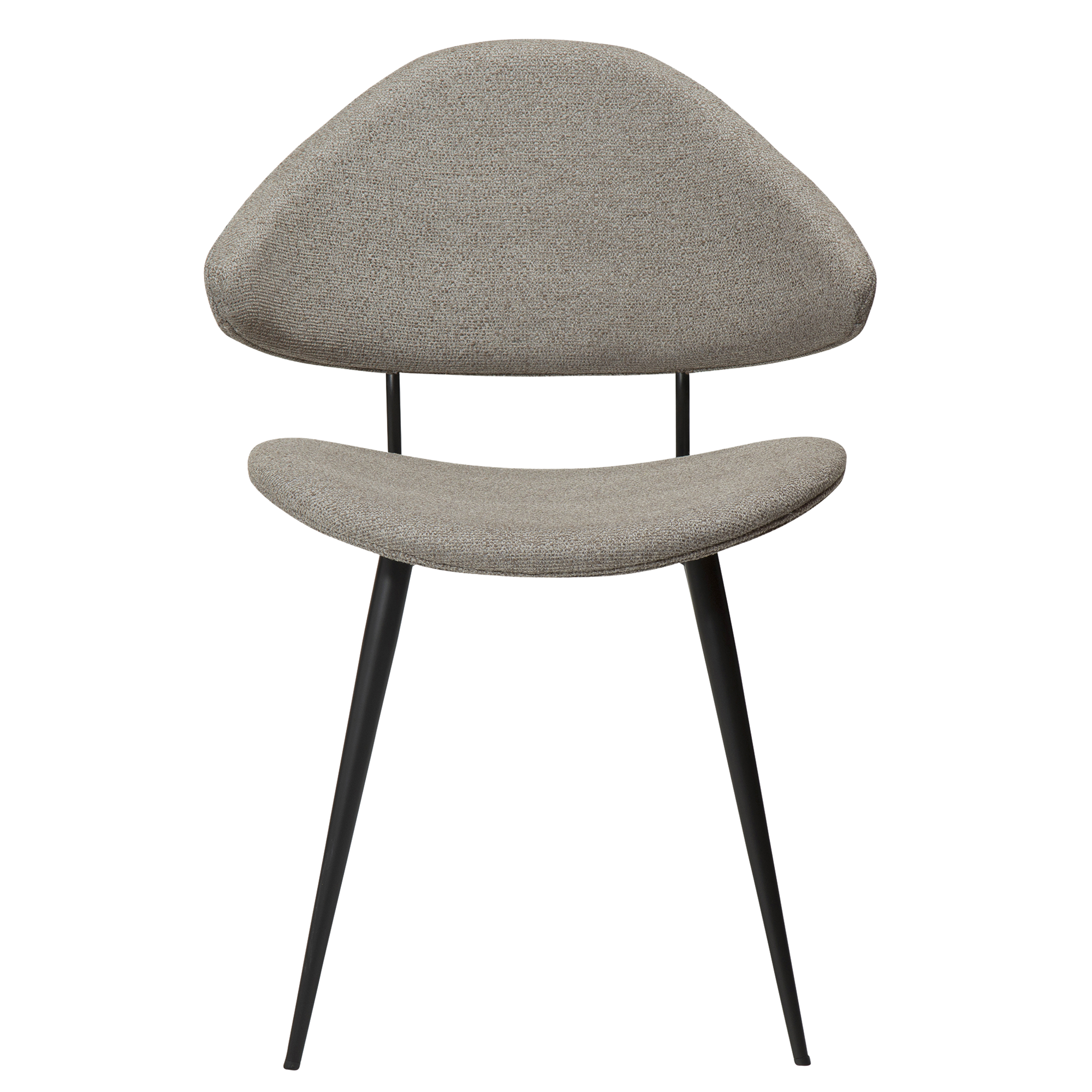 Dan-Form Napoleon spisebordsstol i Pebble Earth bouclé – forfra