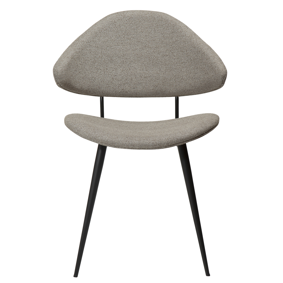 Dan-Form Napoleon spisebordsstol i Pebble Earth bouclé – forfra