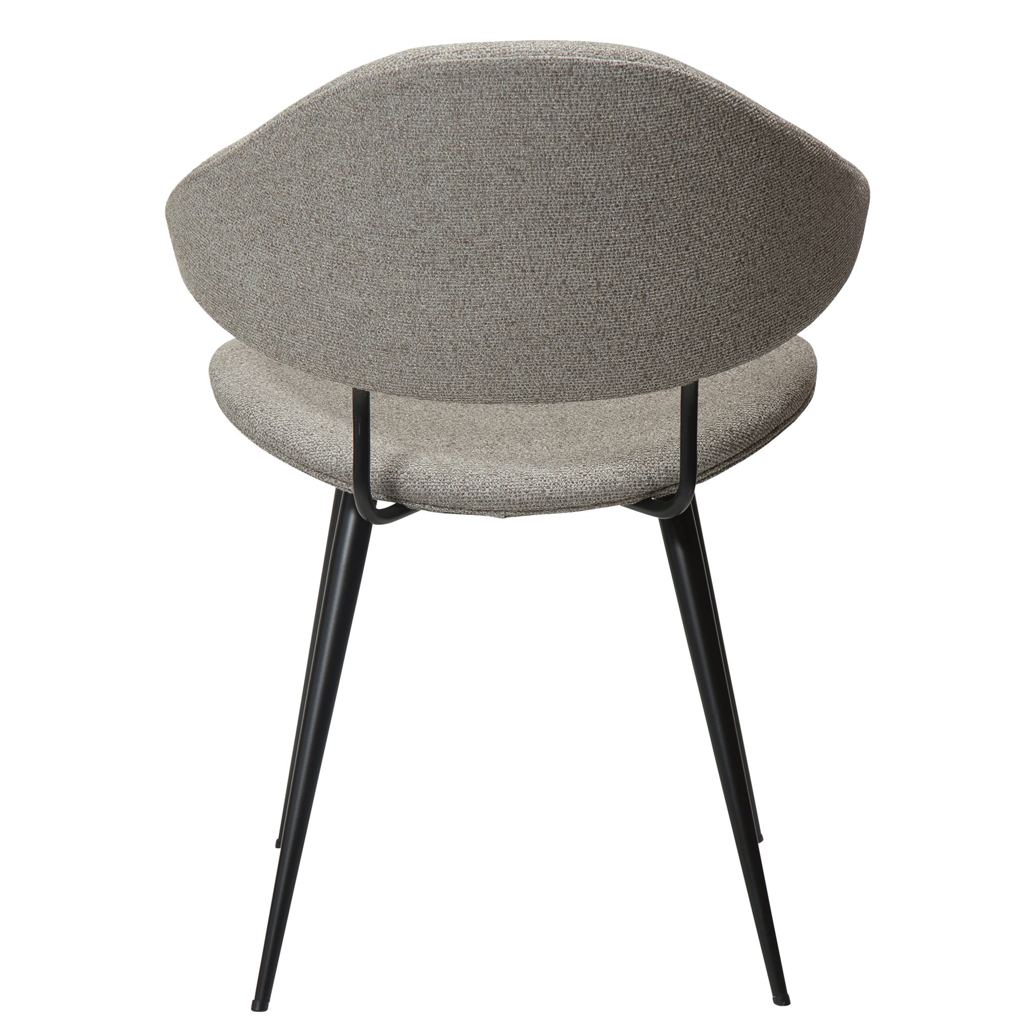 Dan-Form Napoleon spisebordsstol i Pebble Earth bouclé – bagfra
