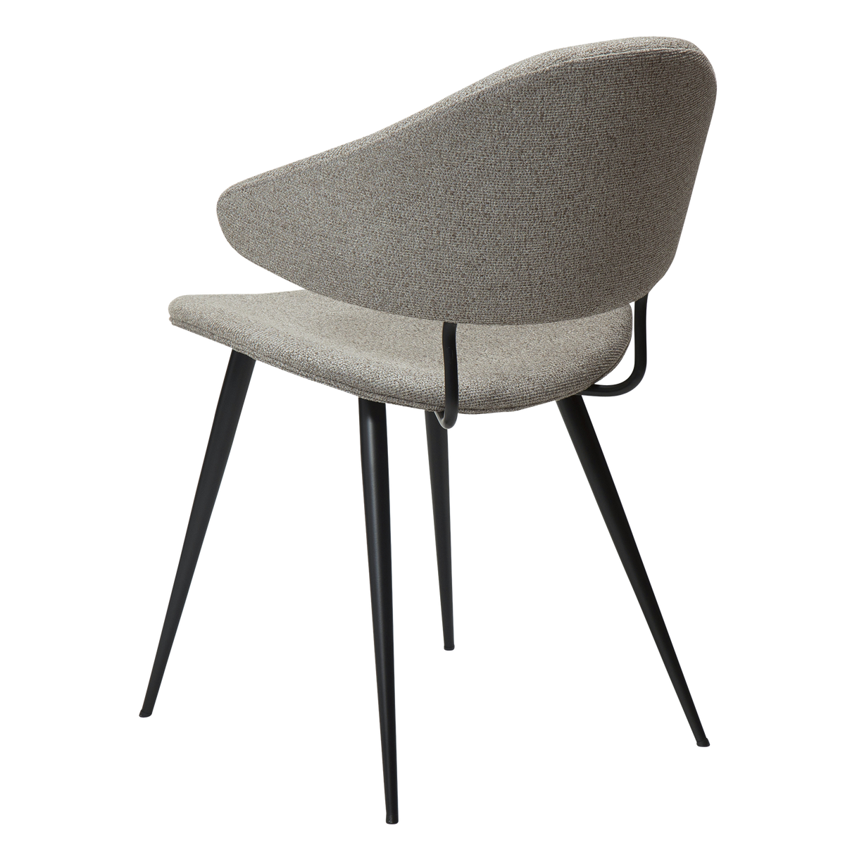 Dan-Form Napoleon spisebordsstol i Pebble Earth bouclé – skråt bagfra