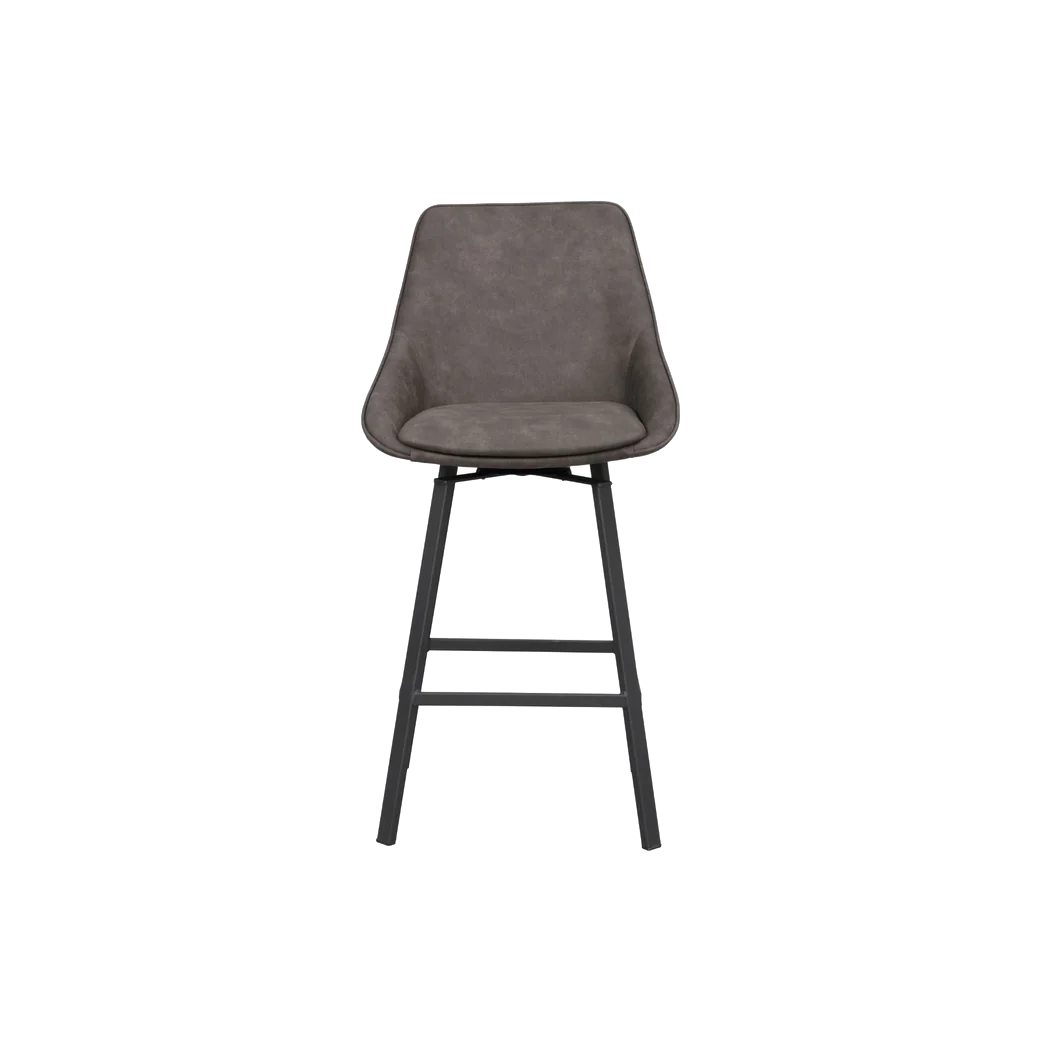 Rowico Alison counterstol i mørkgrå mikrofiber med sorte metalben