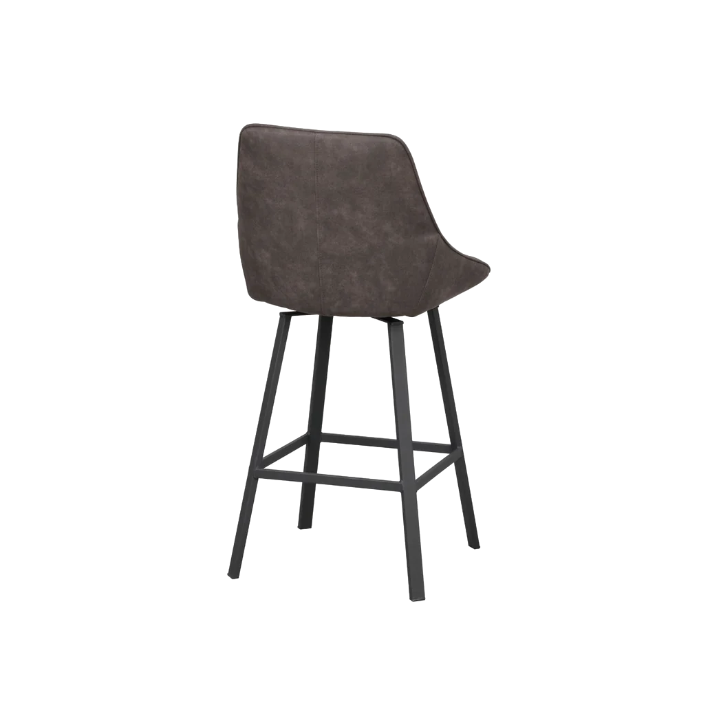 Rowico Alison counterstol i mørkgrå mikrofiber med sorte metalben