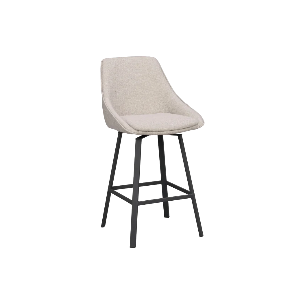 Rowico Alison counterstol i beige stof med sorte metalben