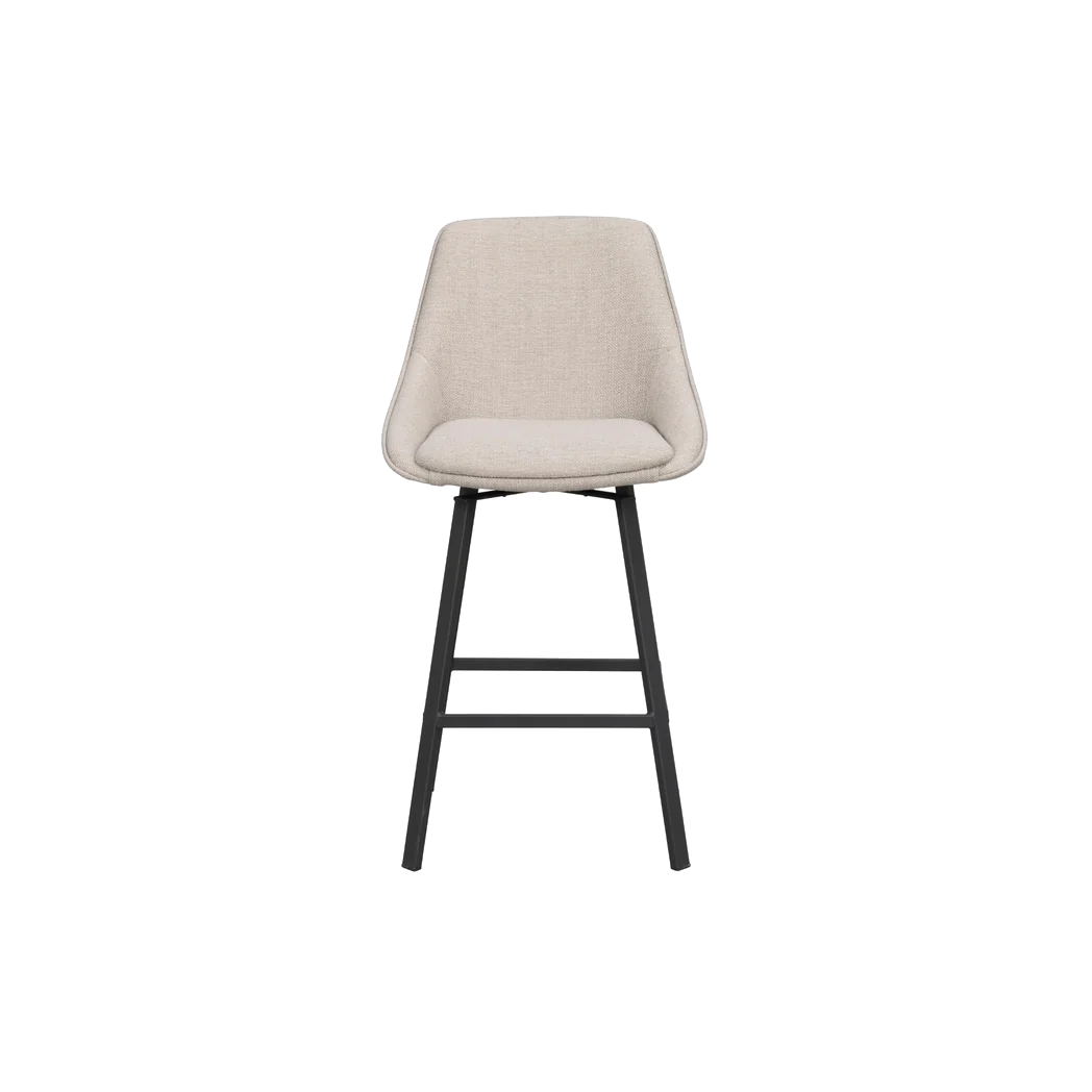 Rowico Alison counterstol i beige stof med sorte metalben