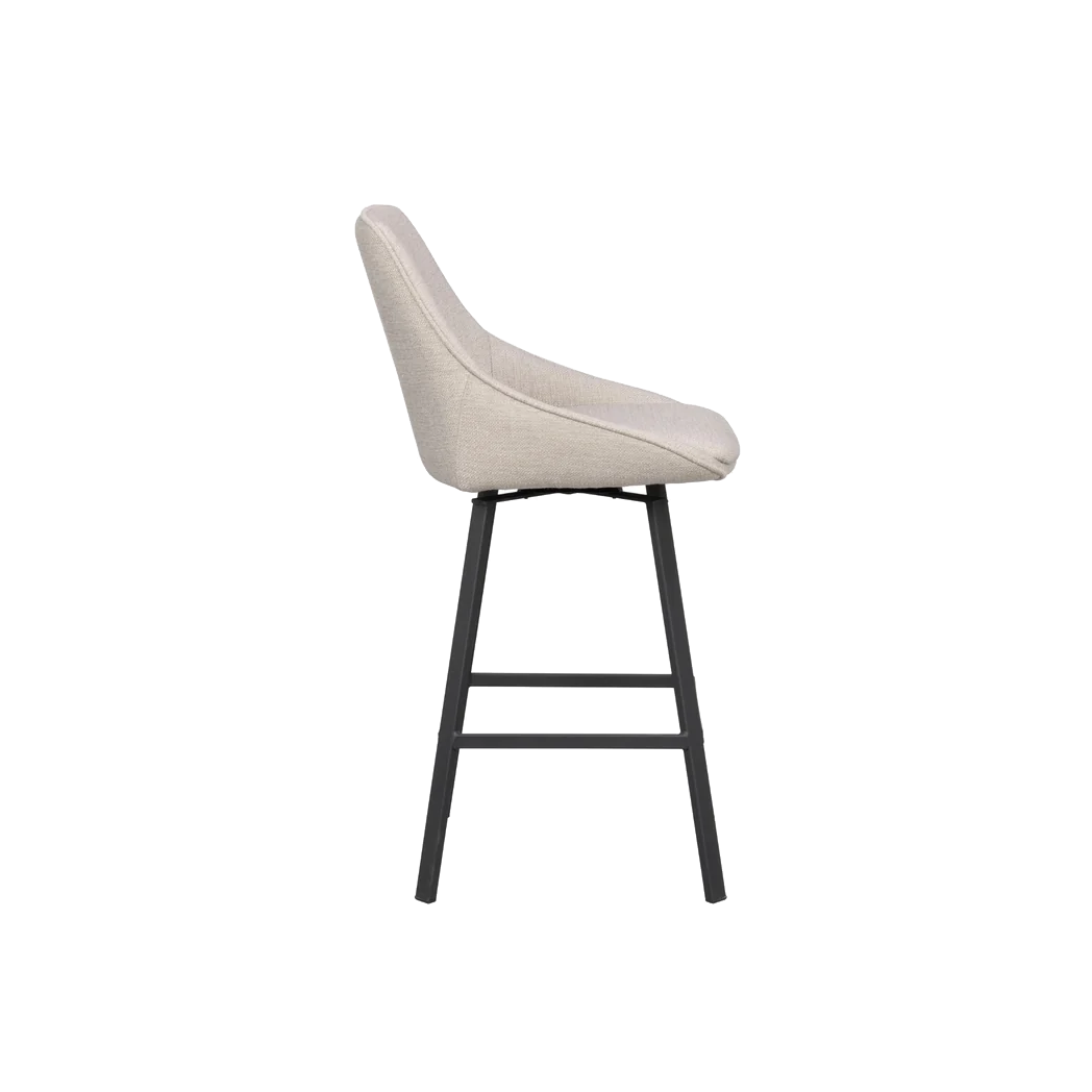 Rowico Alison counterstol i beige stof med sorte metalben