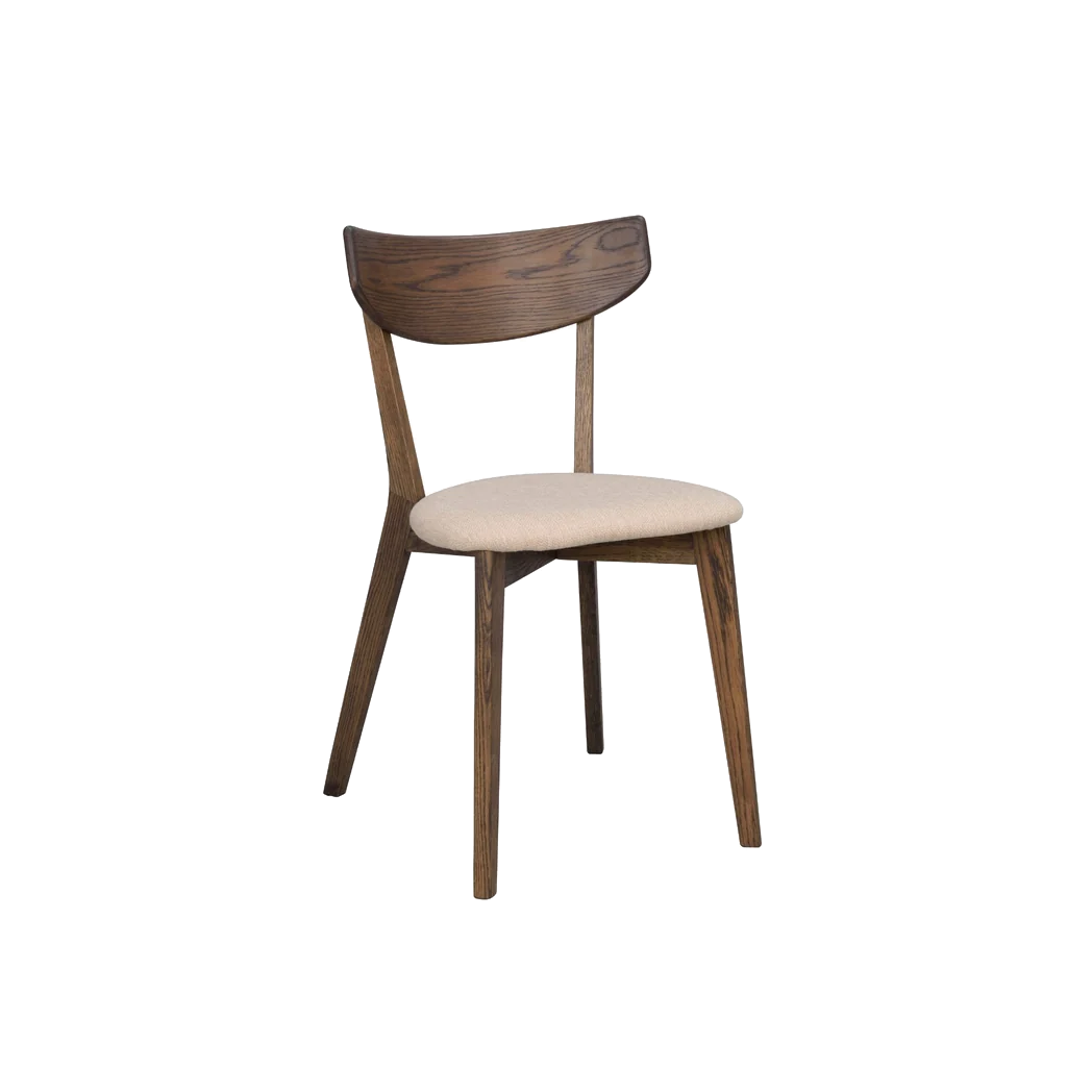 Rowico Ami spisebordsstol i brunlakeret eg med beige stof