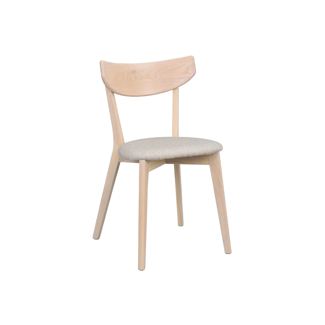 Rowico Ami spisebordsstol i hvidpigmenteret eg med grå-beige stof