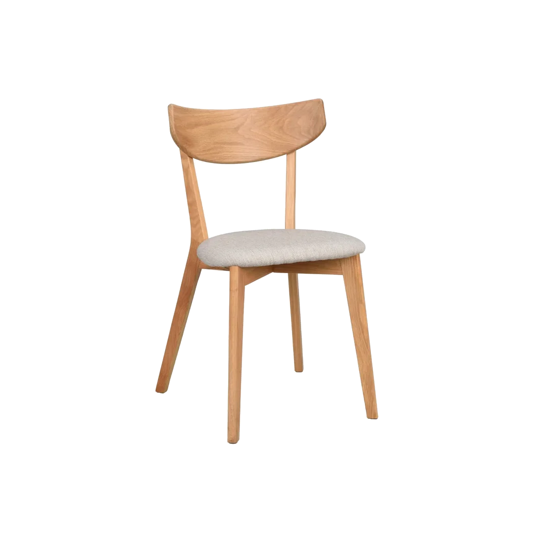 Rowico Ami spisebordsstol i lakeret eg med grå-beige stof