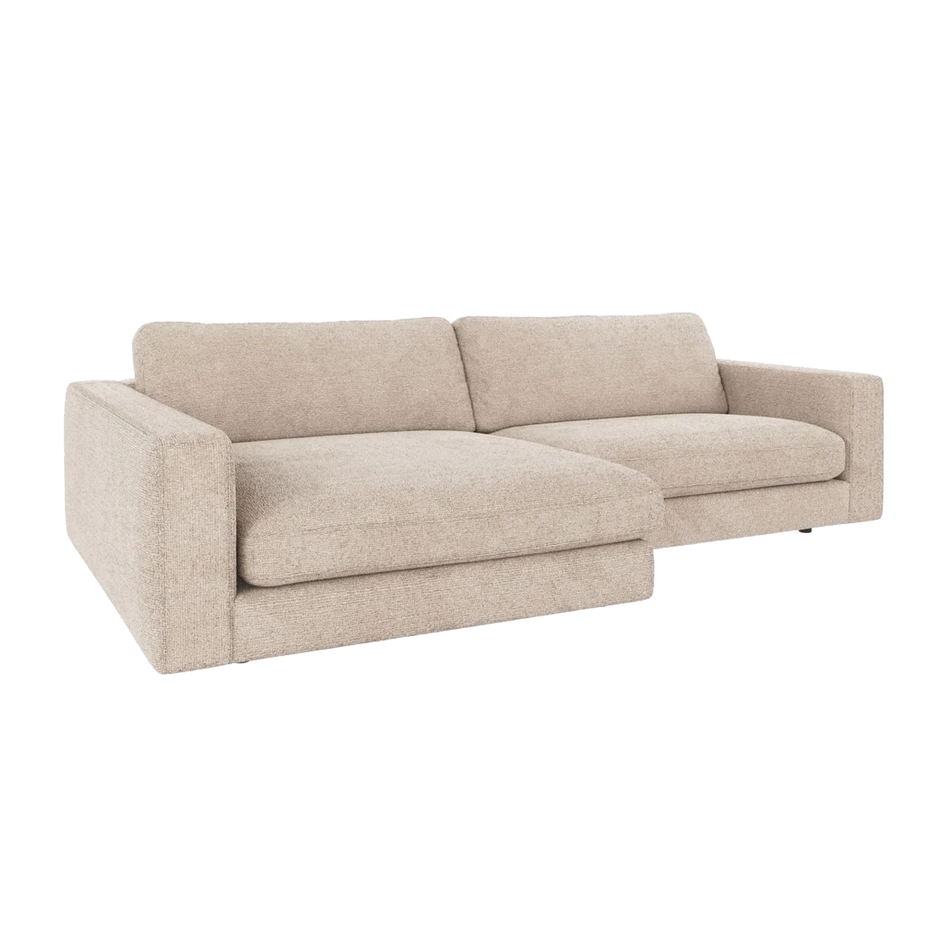 Rowico Duncan chaiselongsofa, venstrevendt, i lysegråt stof