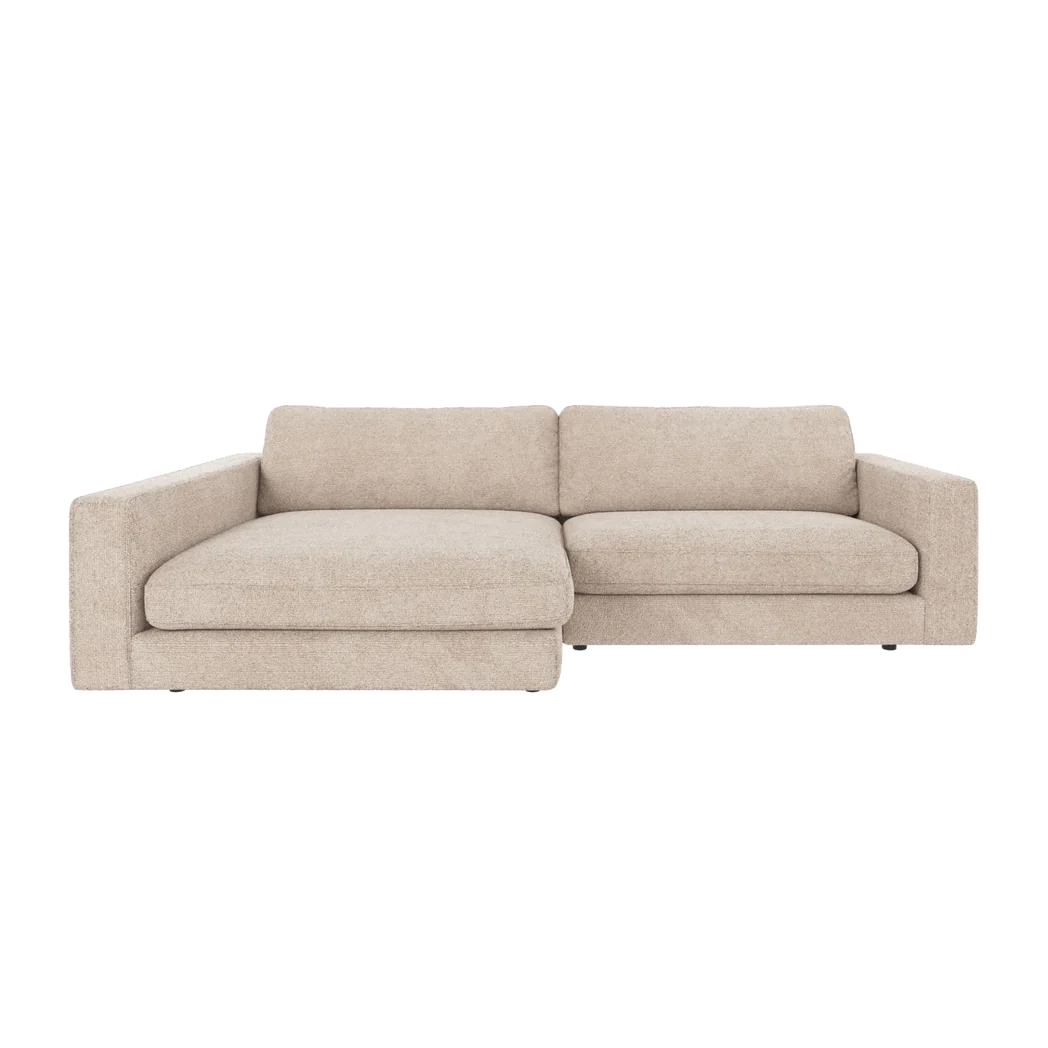 Rowico Duncan chaiselongsofa, venstrevendt, i lysegråt stof