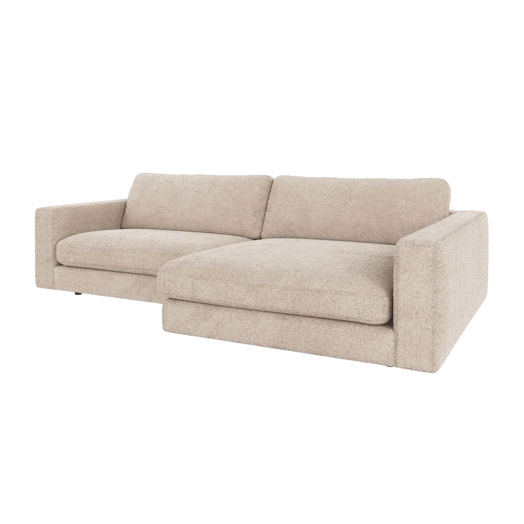 Rowico Duncan chaiselongsofa, højrevendt, i lysegråt stof