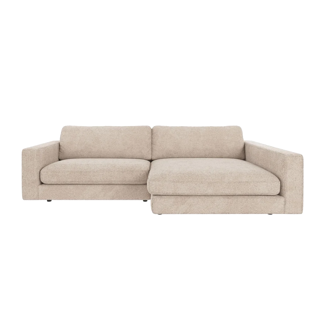 Rowico Duncan chaiselongsofa, højrevendt, i lysegråt stof