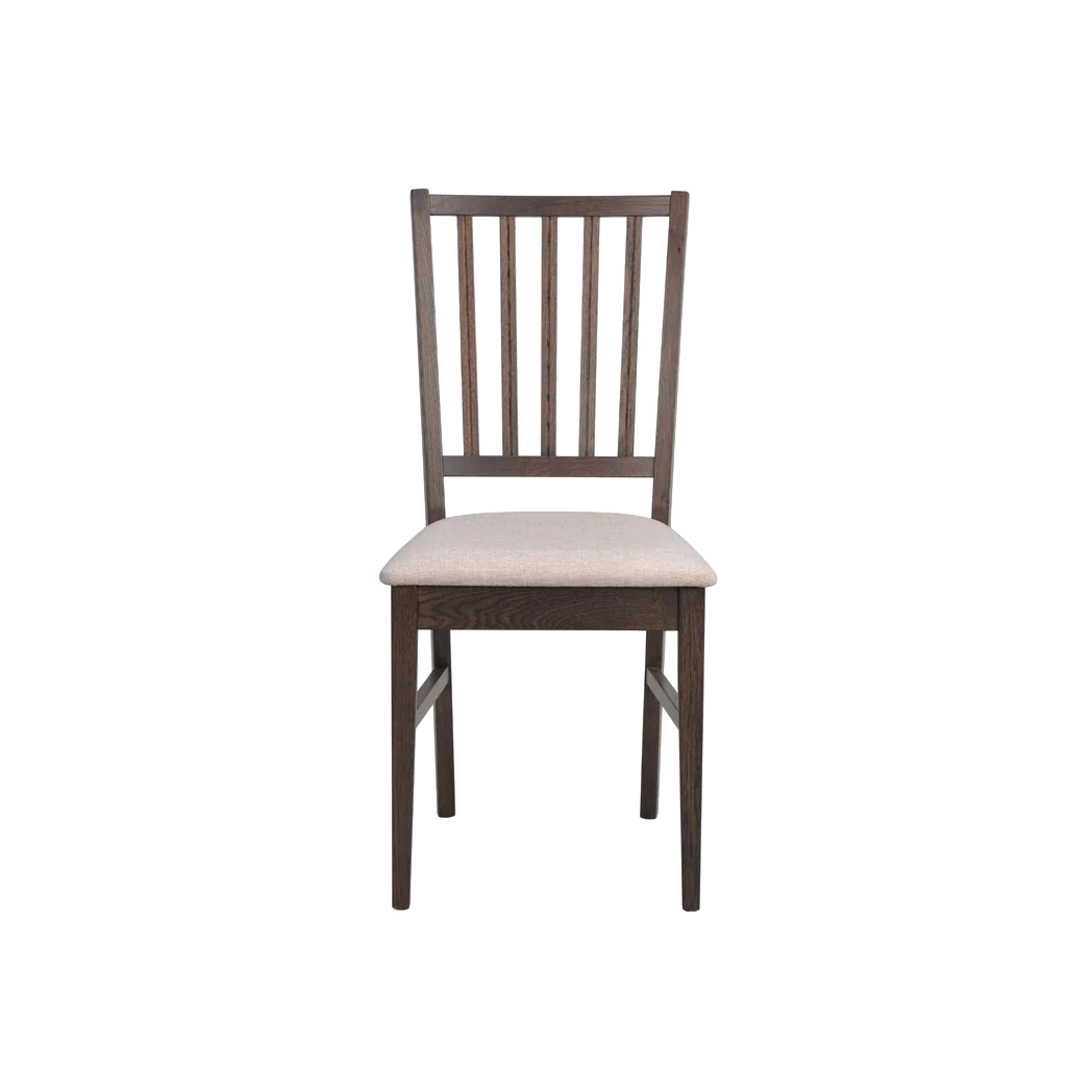 Rowico Filippa spisebordsstol i brunlakeret eg med beige stof