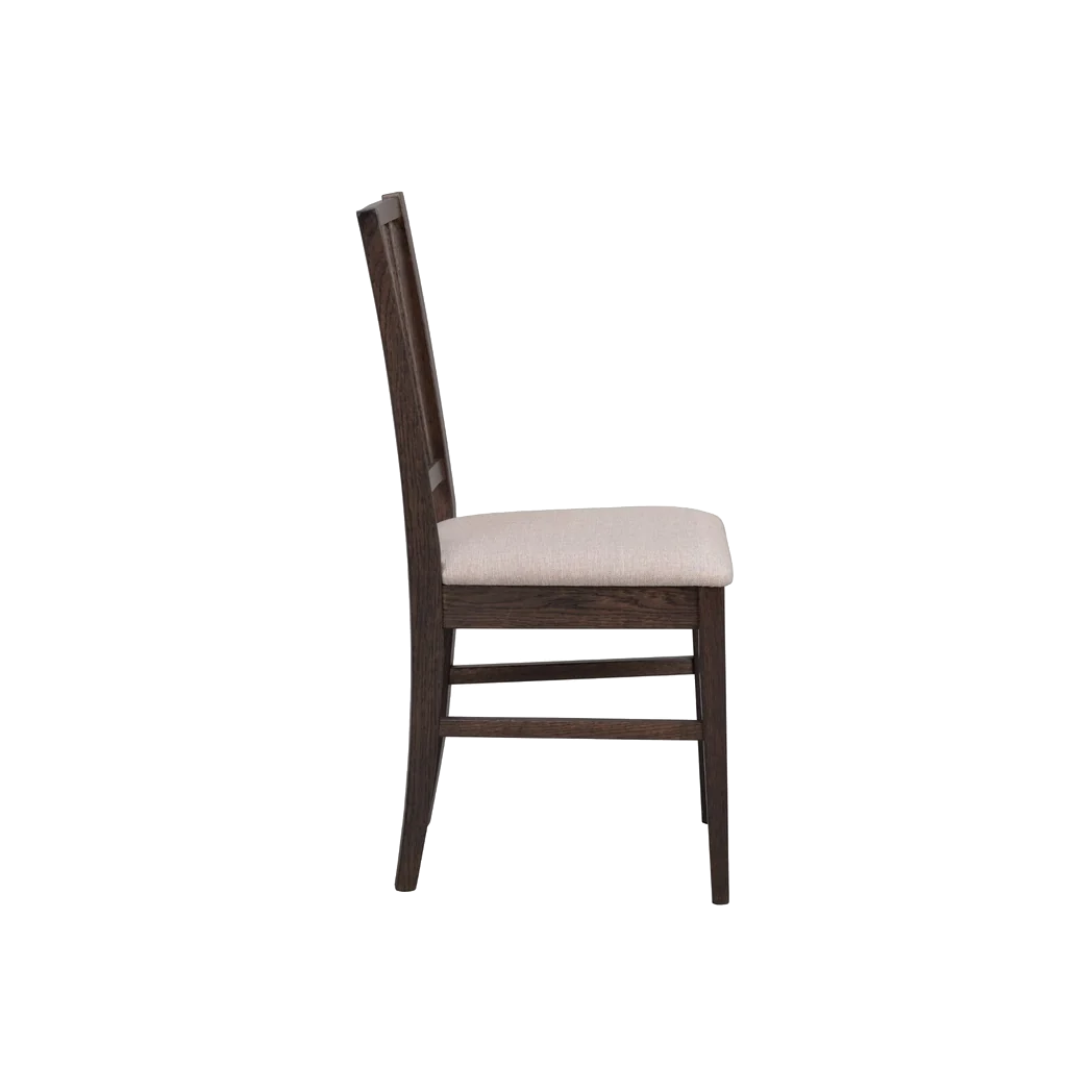 Rowico Filippa spisebordsstol i brunlakeret eg med beige stof