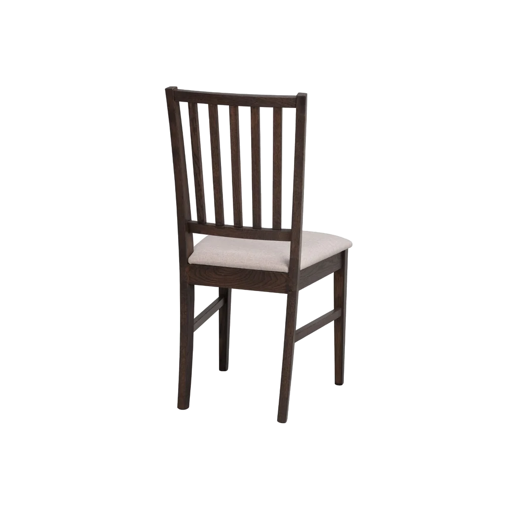 Rowico Filippa spisebordsstol i brunlakeret eg med beige stof